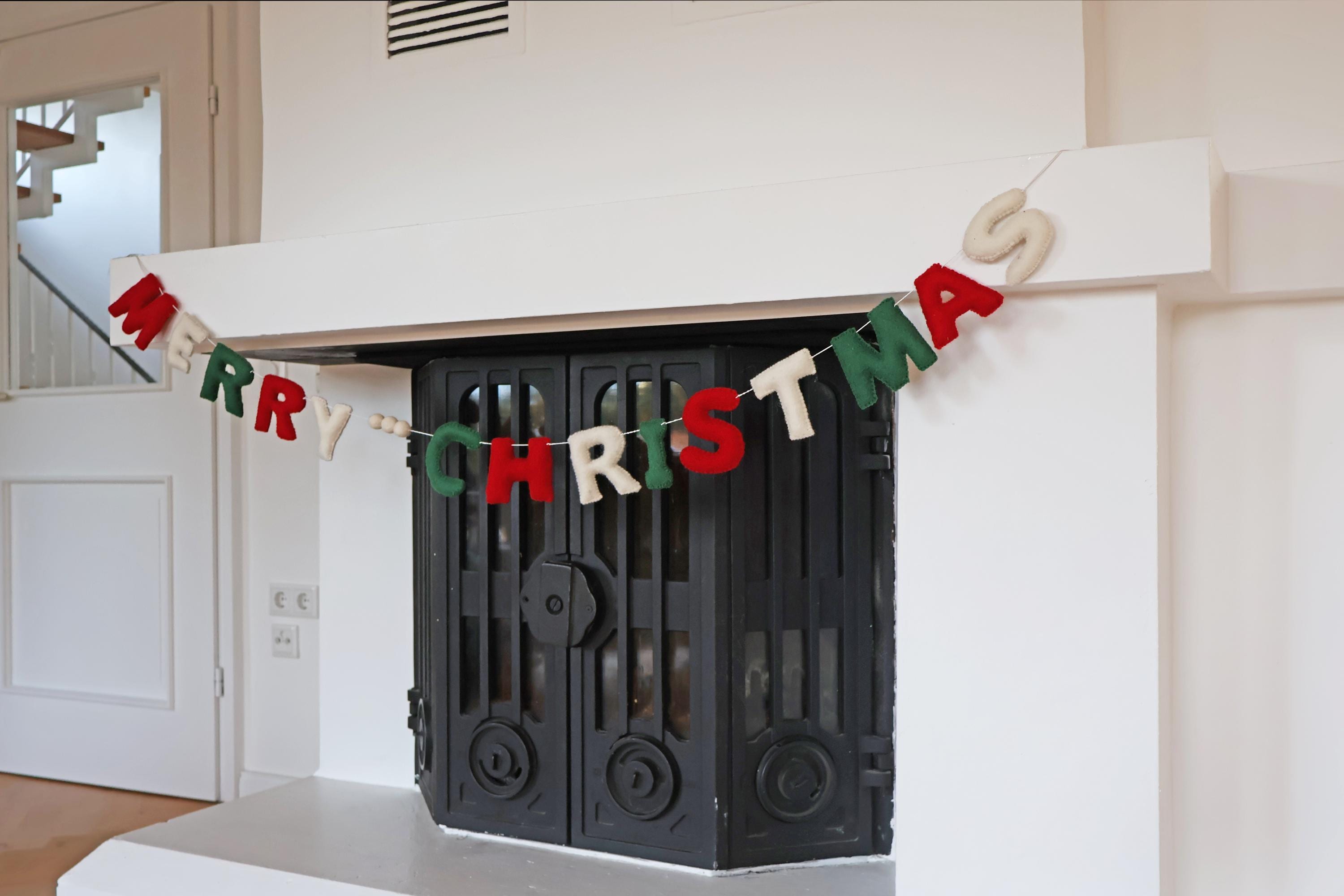Weihnachtsgirlande aus Filz I Merry Christmas I Fröhliche Weihnachten I Filz Deko I Weihnachtsdeko I Fair