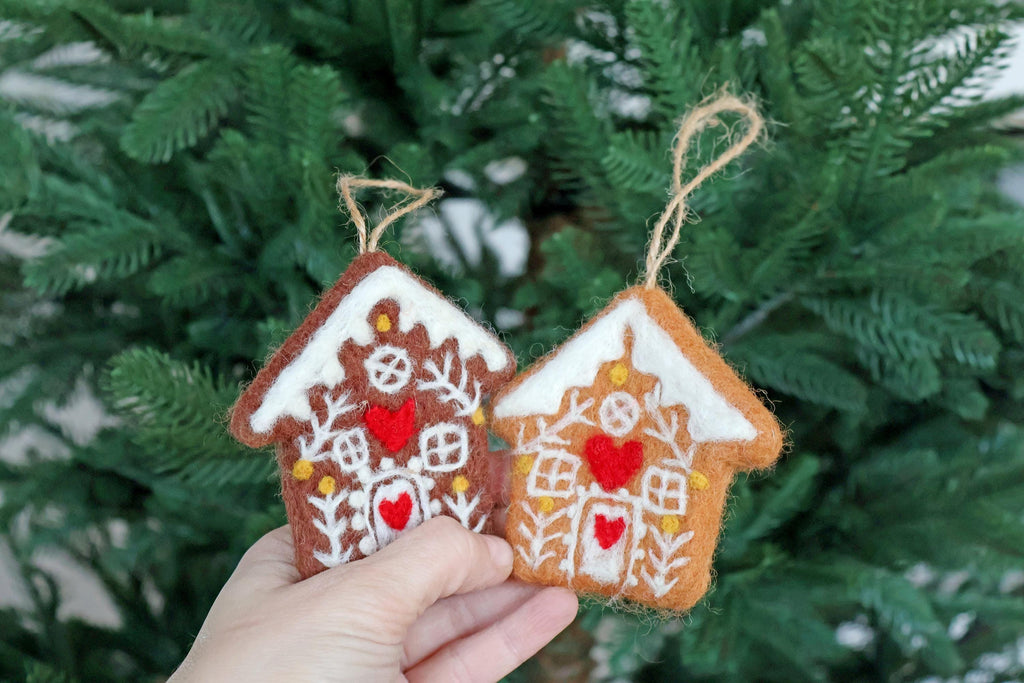Weihnachtsanhänger Lebkuchenhaus mit Herz I Christbaumschmuck Weihnachtsdeko I Winterdeko I Weihnachtsbaum I Lebkuchen