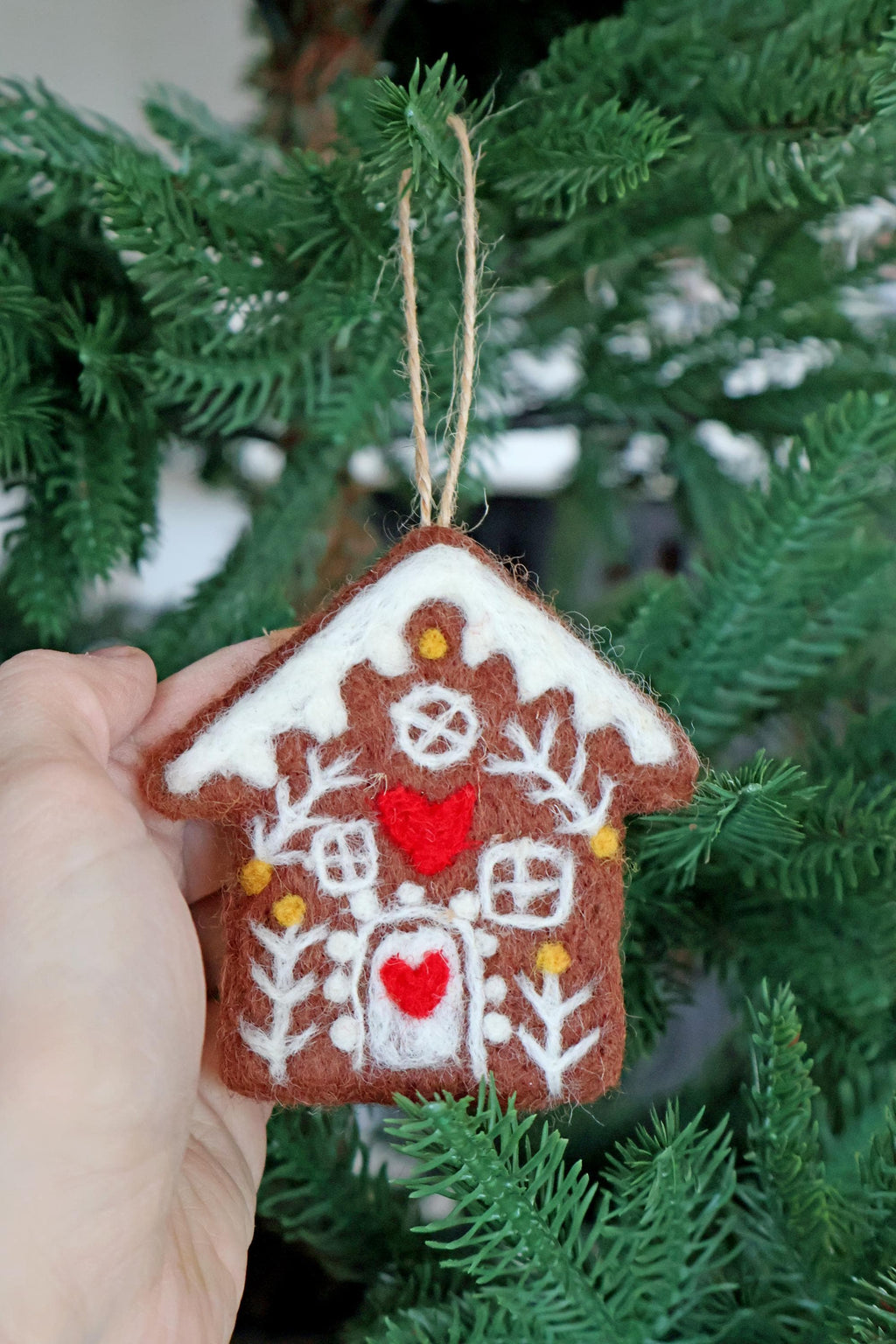 Weihnachtsanhänger Lebkuchenhaus mit Herz I Christbaumschmuck Weihnachtsdeko I Winterdeko I Weihnachtsbaum I Lebkuchen