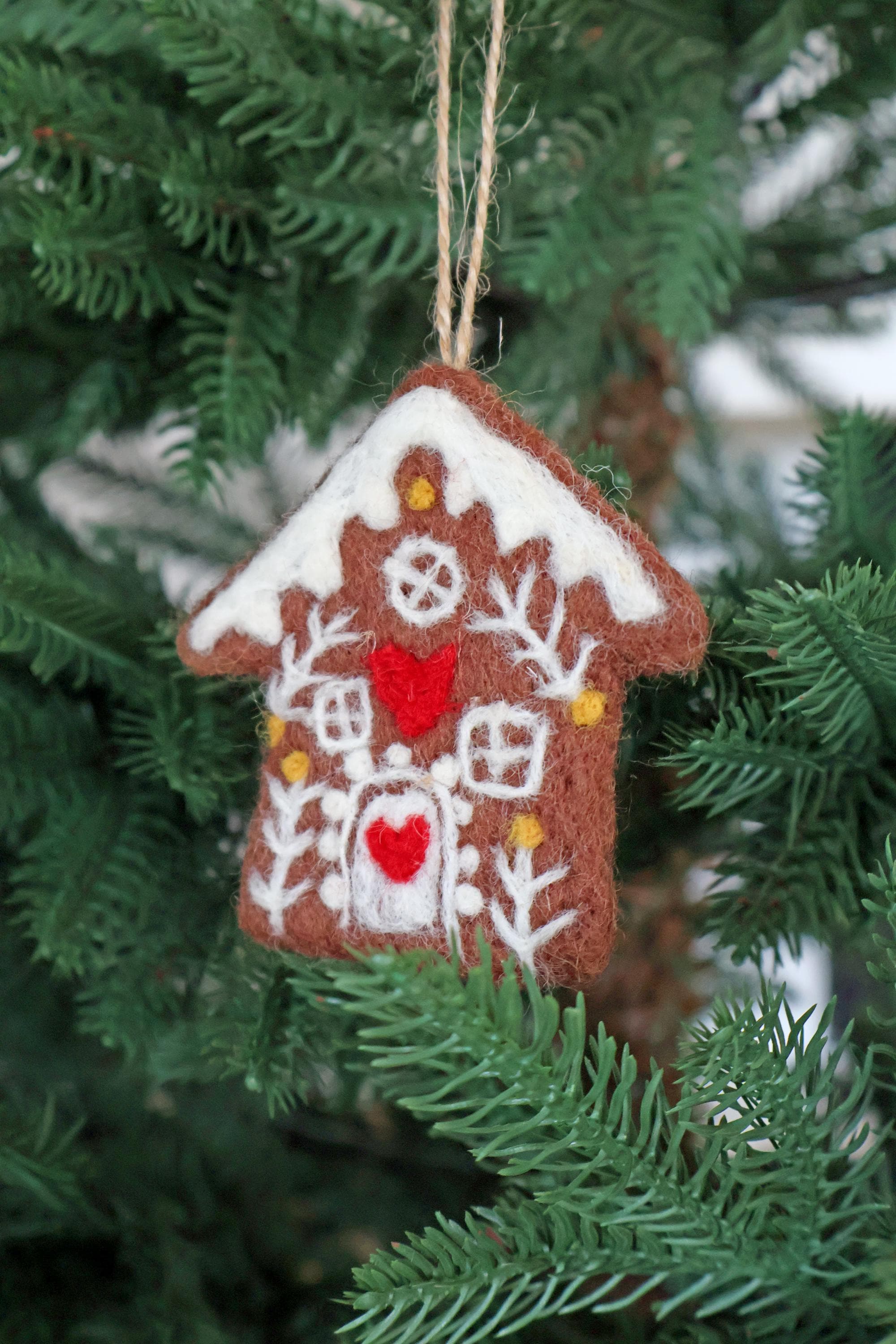 Weihnachtsanhänger Lebkuchenhaus mit Herz I Christbaumschmuck Weihnachtsdeko I Winterdeko I Weihnachtsbaum I Lebkuchen