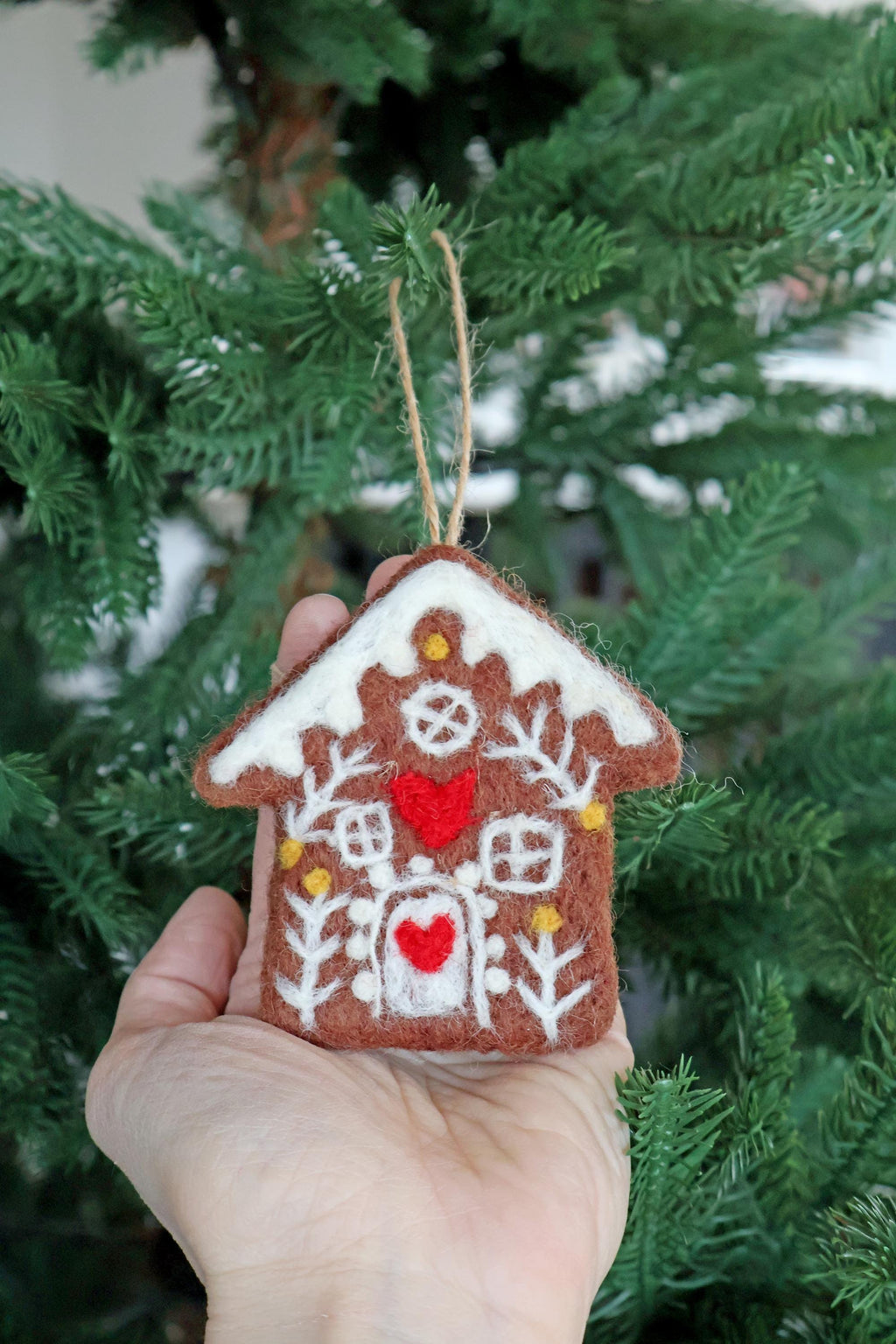 Weihnachtsanhänger Lebkuchenhaus mit Herz I Christbaumschmuck Weihnachtsdeko I Winterdeko I Weihnachtsbaum I Lebkuchen