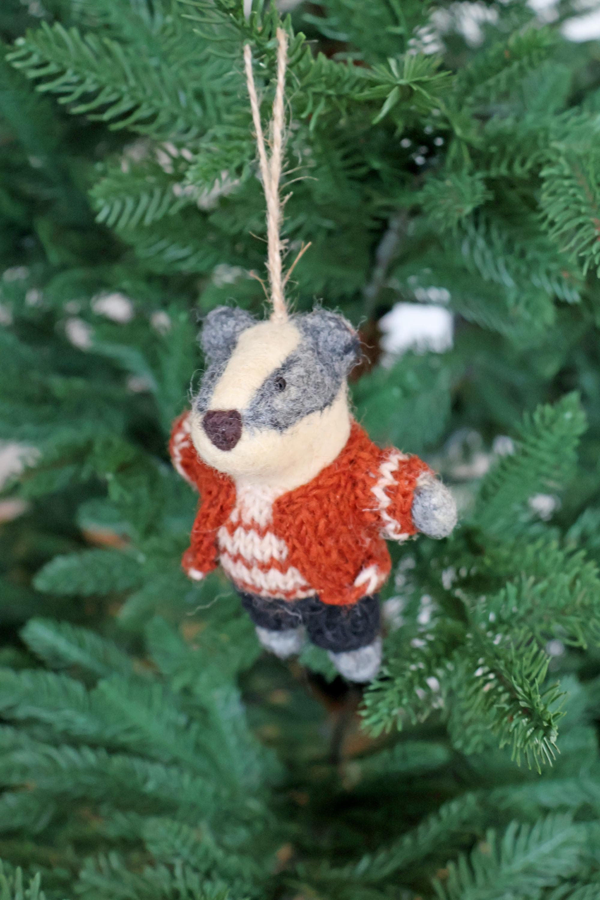Anhänger Dachs I Deko aus Filz I Winter I Weihnachtsbaum I Herbstdeko I Anhänger aus Filz I Waldtiere I