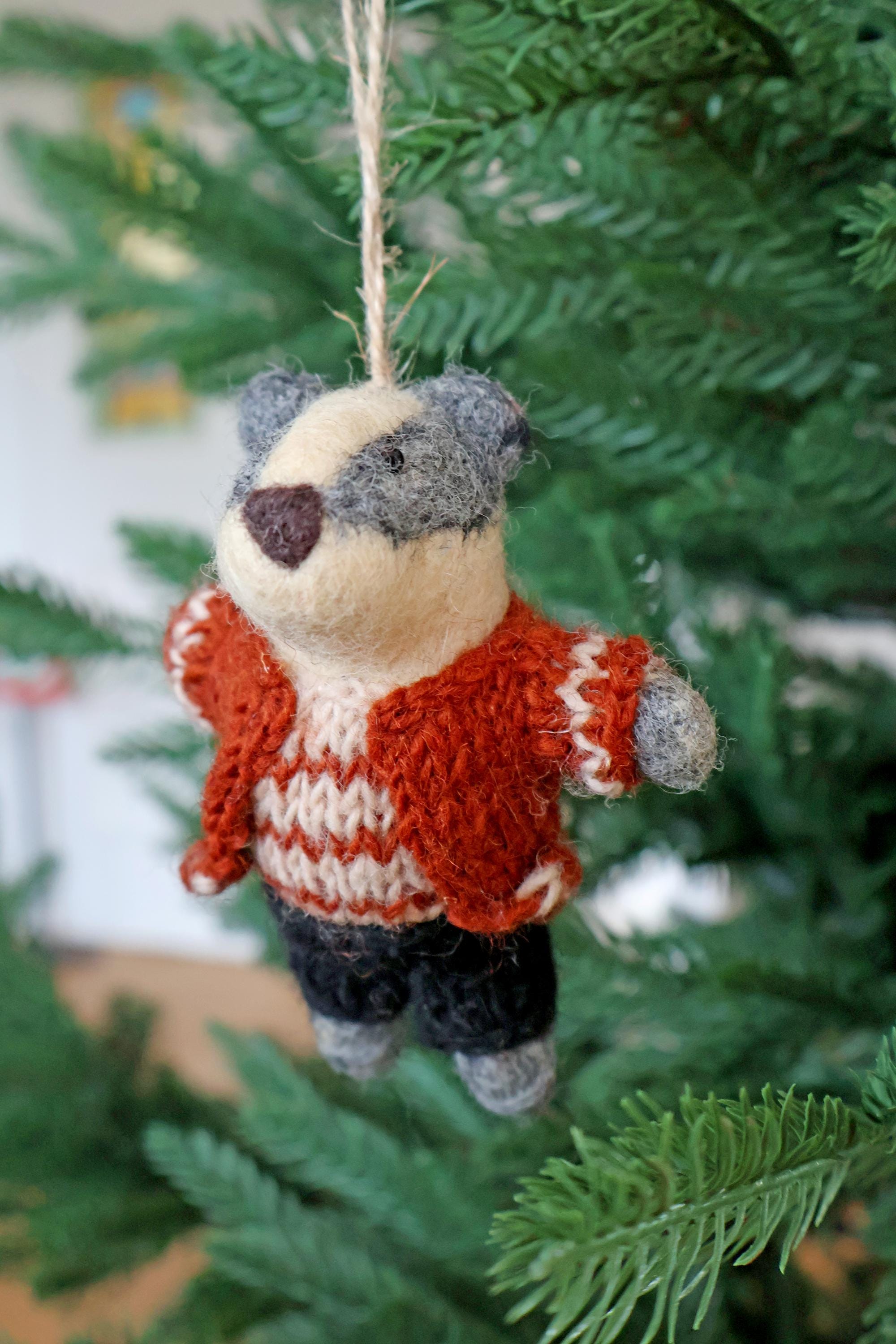 Anhänger Dachs I Deko aus Filz I Winter I Weihnachtsbaum I Herbstdeko I Anhänger aus Filz I Waldtiere I