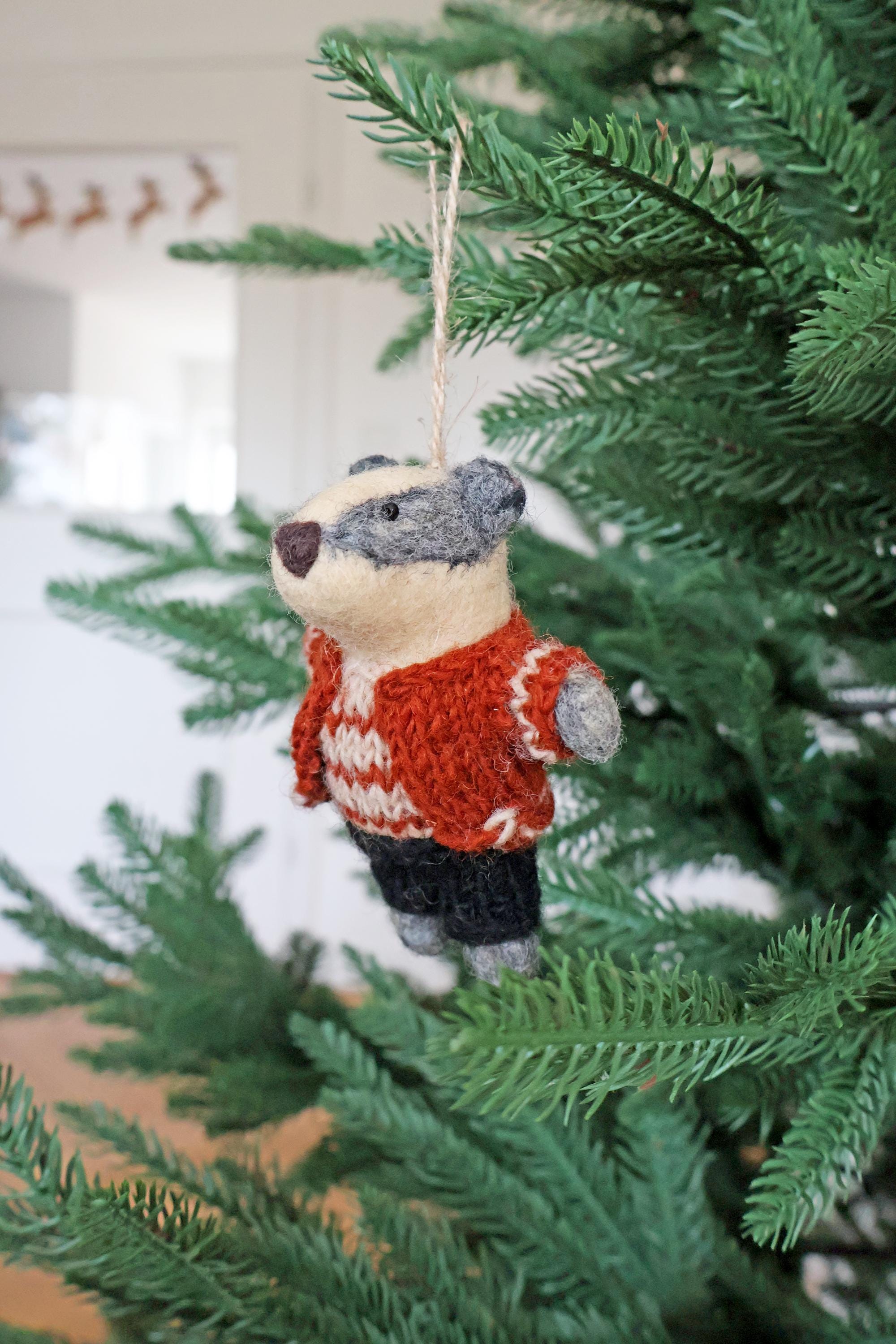 Anhänger Dachs I Deko aus Filz I Winter I Weihnachtsbaum I Herbstdeko I Anhänger aus Filz I Waldtiere I