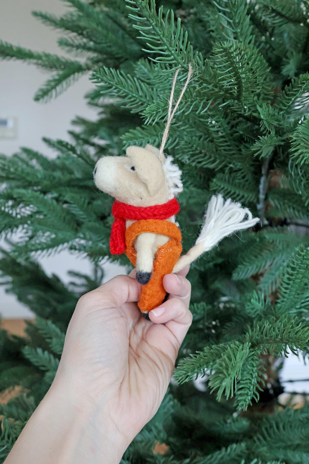 Weihnachtsanhänger Pferd I Filz Christbaumschmuck I Weihnachtsdeko Pferdchen I Pferd mit Latzhose und Schal