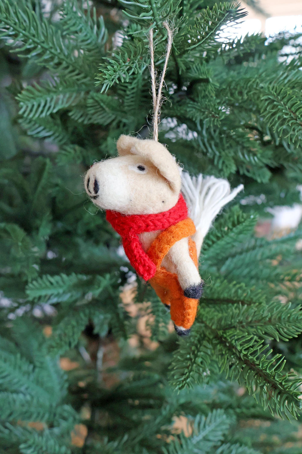 Weihnachtsanhänger Pferd I Filz Christbaumschmuck I Weihnachtsdeko Pferdchen I Pferd mit Latzhose und Schal