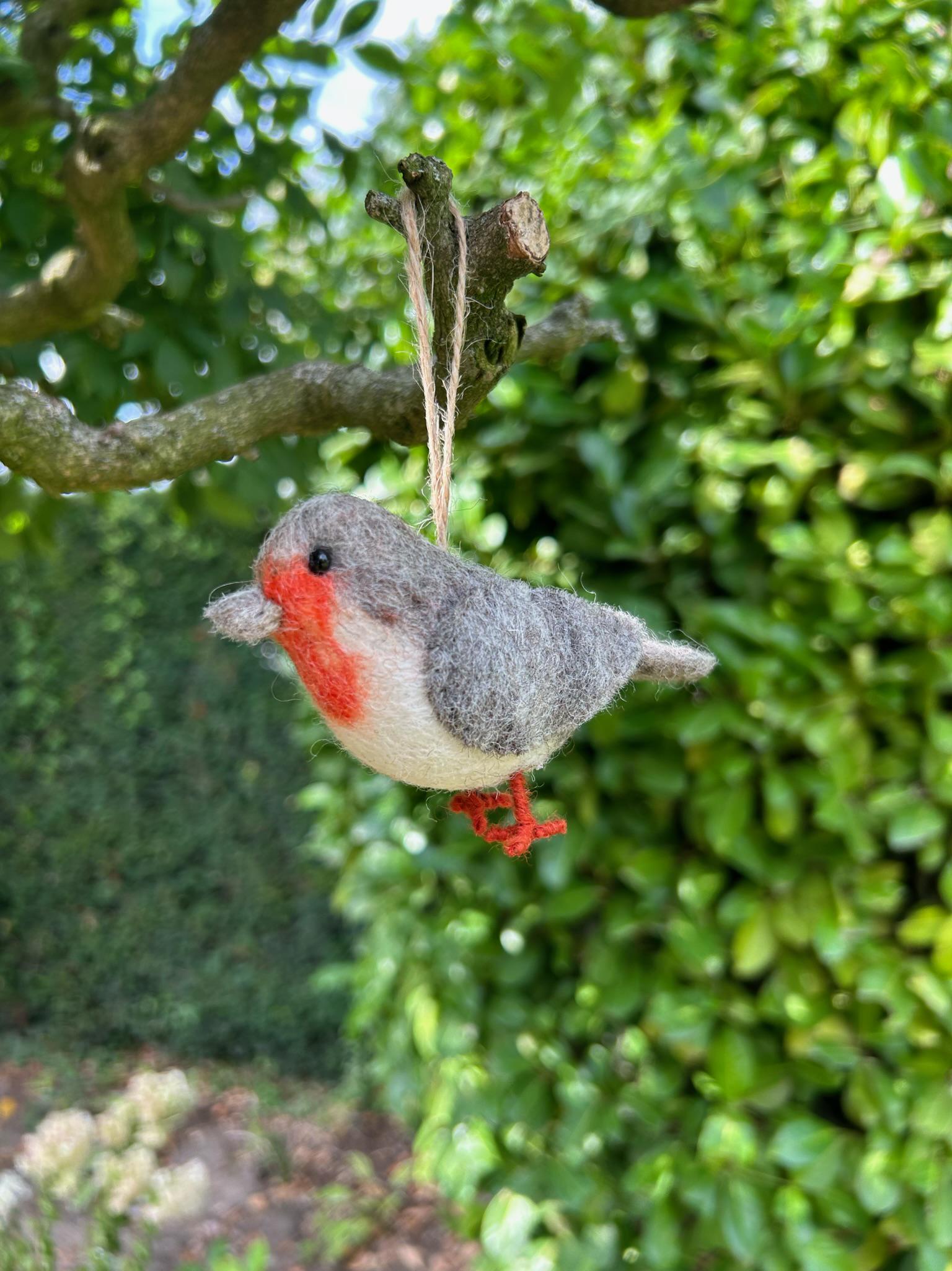 Filzanhänger Rotkehlchen I Christbaumschmuck I Weihnachtsdeko I Winterdeko I Weihnachtsbaum I Frühlingsdeko I Vogeldeko I Naturdeko I Fair