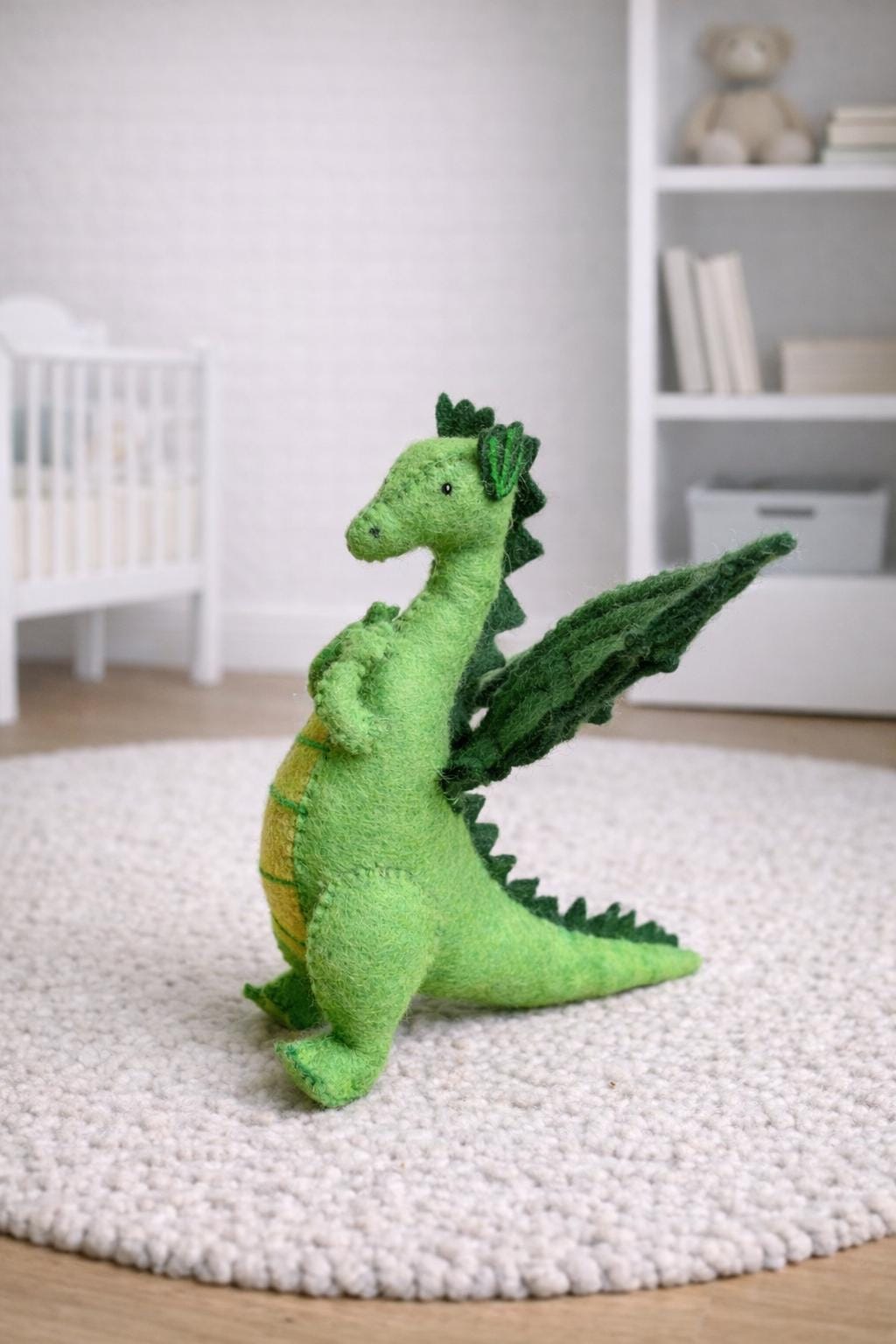 Drache grün aus Filz I Spielzeug I Dekofigur I Dragon I handgemachtes Spielzeug I Filz Drache I Filz Figur I Drache Spiel