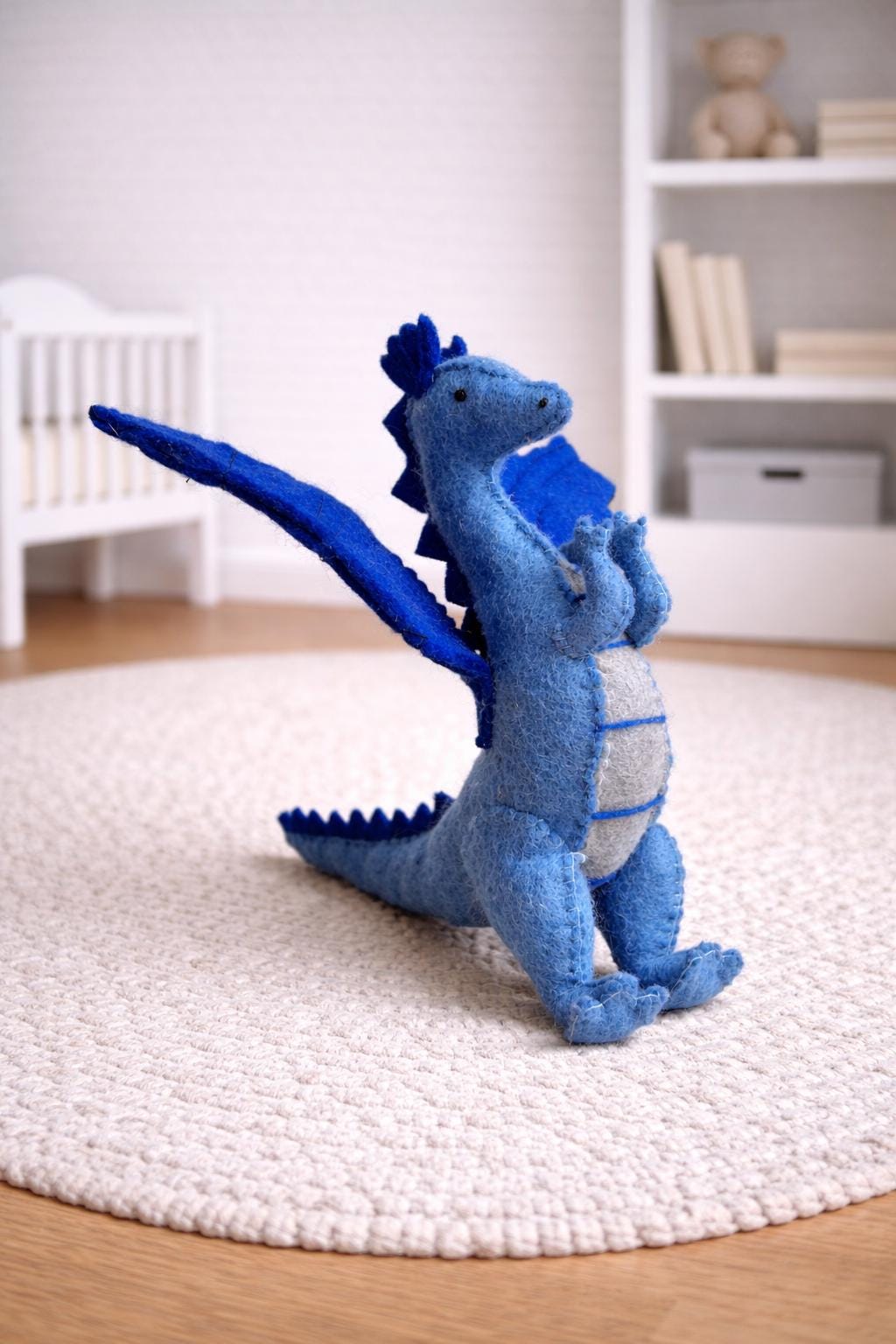 Drache blau aus Filz I Spielzeug I Dekofigur I Dragon I handgemachtes Spielzeug I Filz Drache I Filz Figur I Drache Spiel