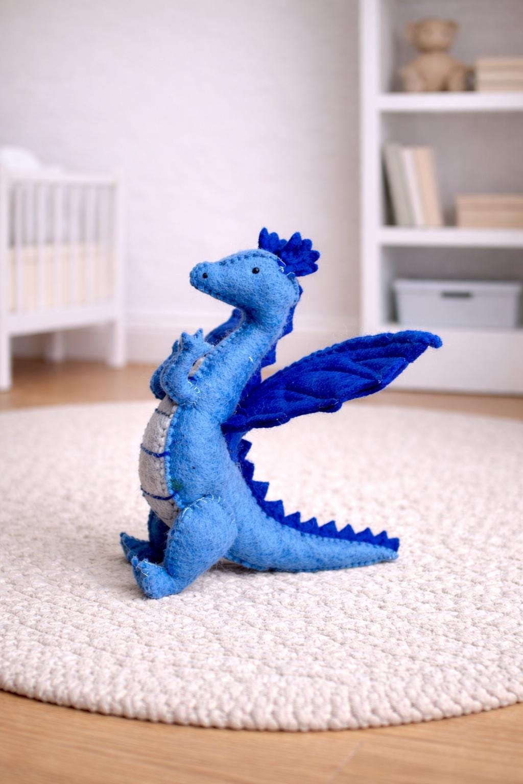 Drache blau aus Filz I Spielzeug I Dekofigur I Dragon I handgemachtes Spielzeug I Filz Drache I Filz Figur I Drache Spiel