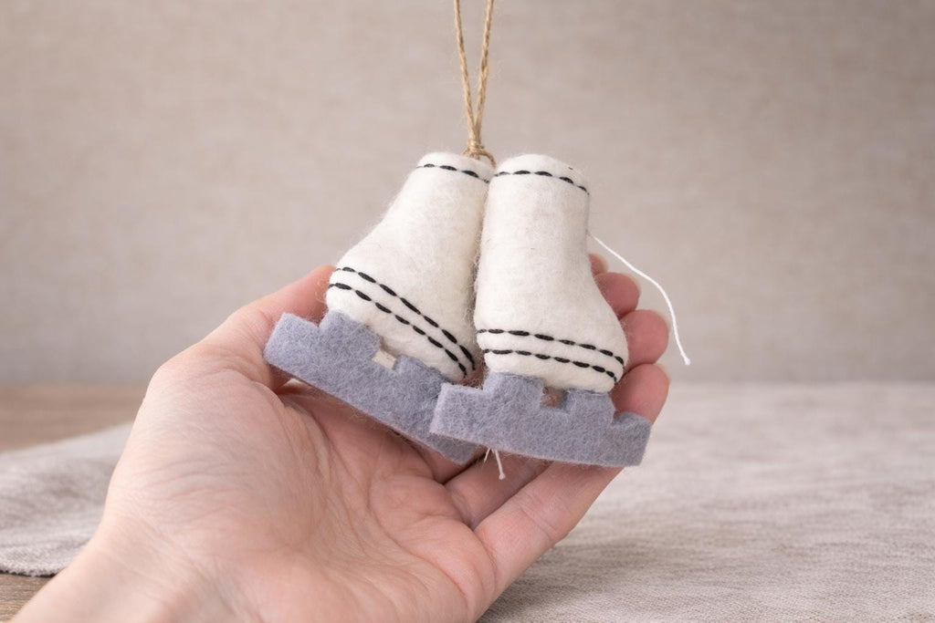 Weihnachtsbaum Anhänger Schlittschuhe I Deko aus Filz I Weihnachtsbaum I Anhänger aus Filz I Winterlicher Weihnachtsbaumschmuck