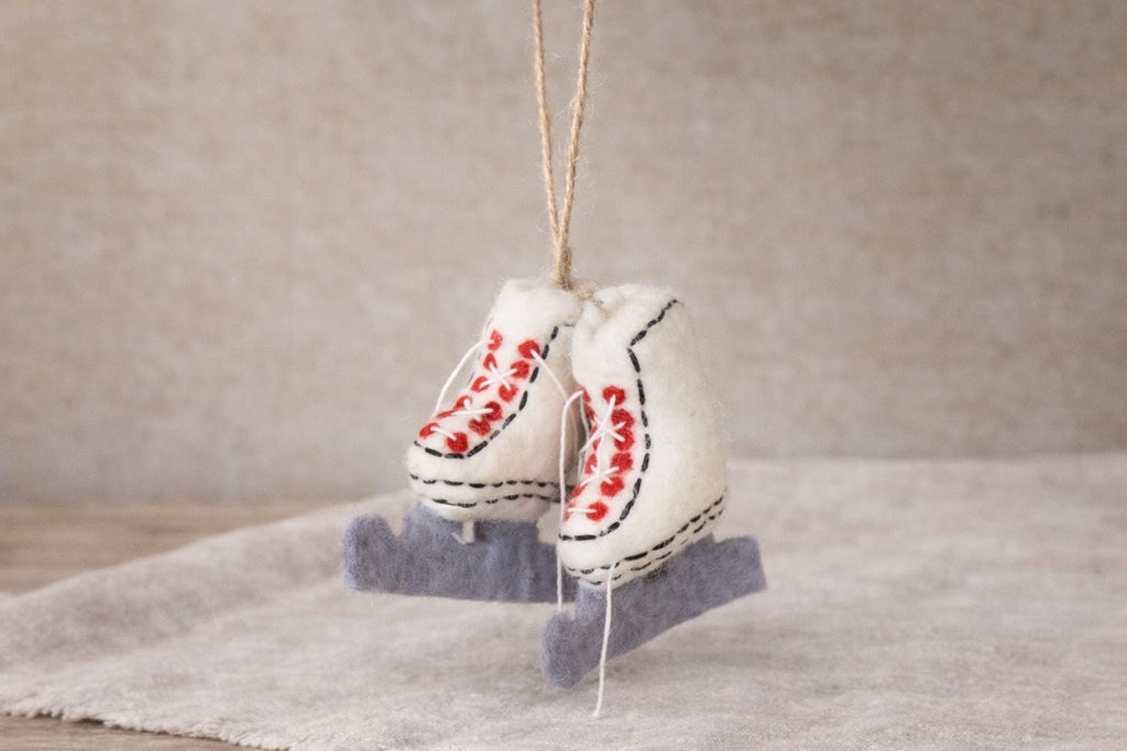 Weihnachtsbaum Anhänger Schlittschuhe I Deko aus Filz I Weihnachtsbaum I Anhänger aus Filz I Winterlicher Weihnachtsbaumschmuck
