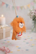 Partylöwe I Löwe mit Partyhut I Löwendeko I Christbaumschmuck Weihnachtsdeko I Geburtstagsdeko I Geschenkanhänger I Löwenparty
