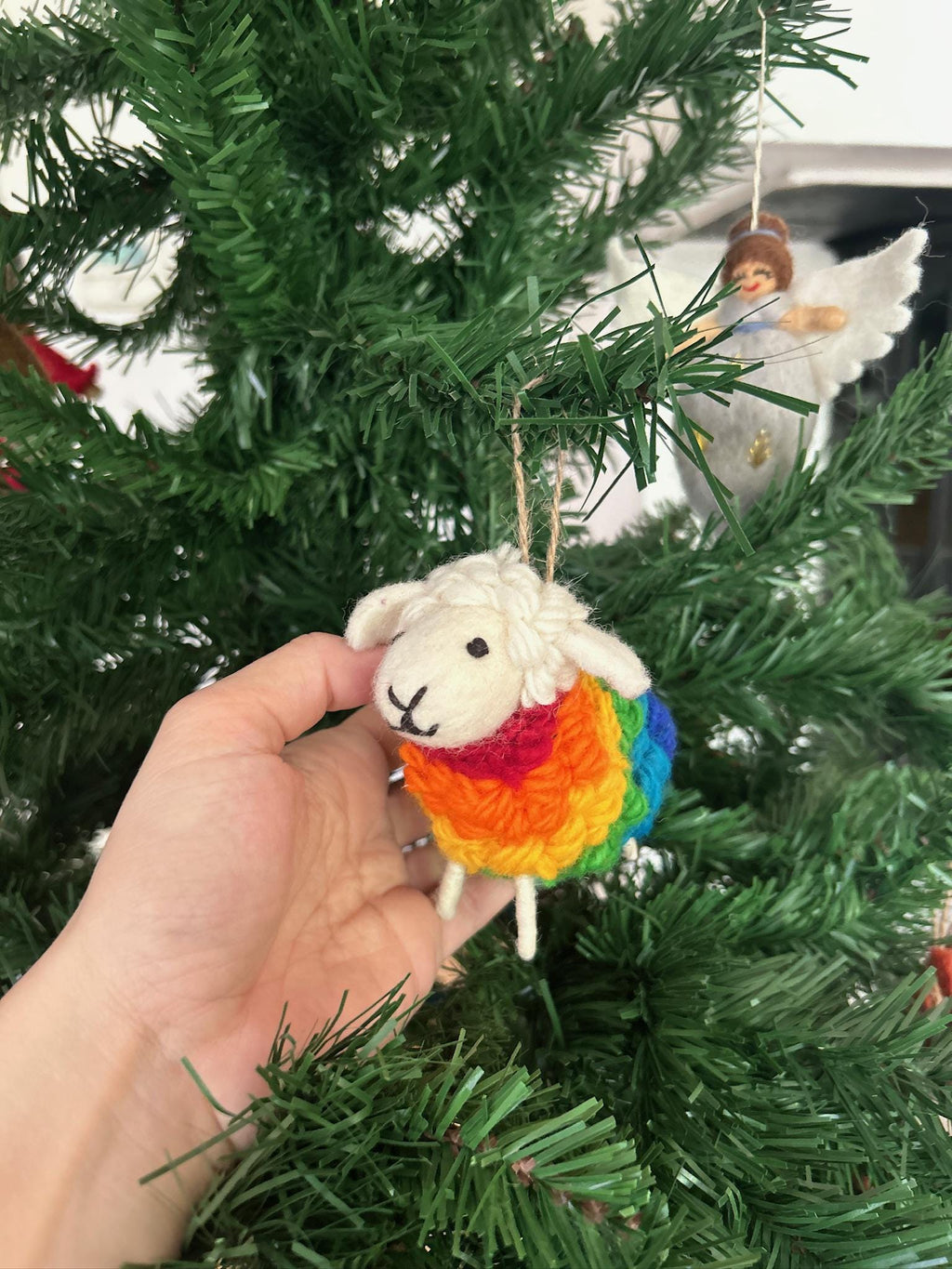 Weihnachtsanhänger Regenbogenschaf I Christbaumschmuck Weihnachtsdeko I Winter Weihnachtsbaum I Weihnachtsschaf I Pride