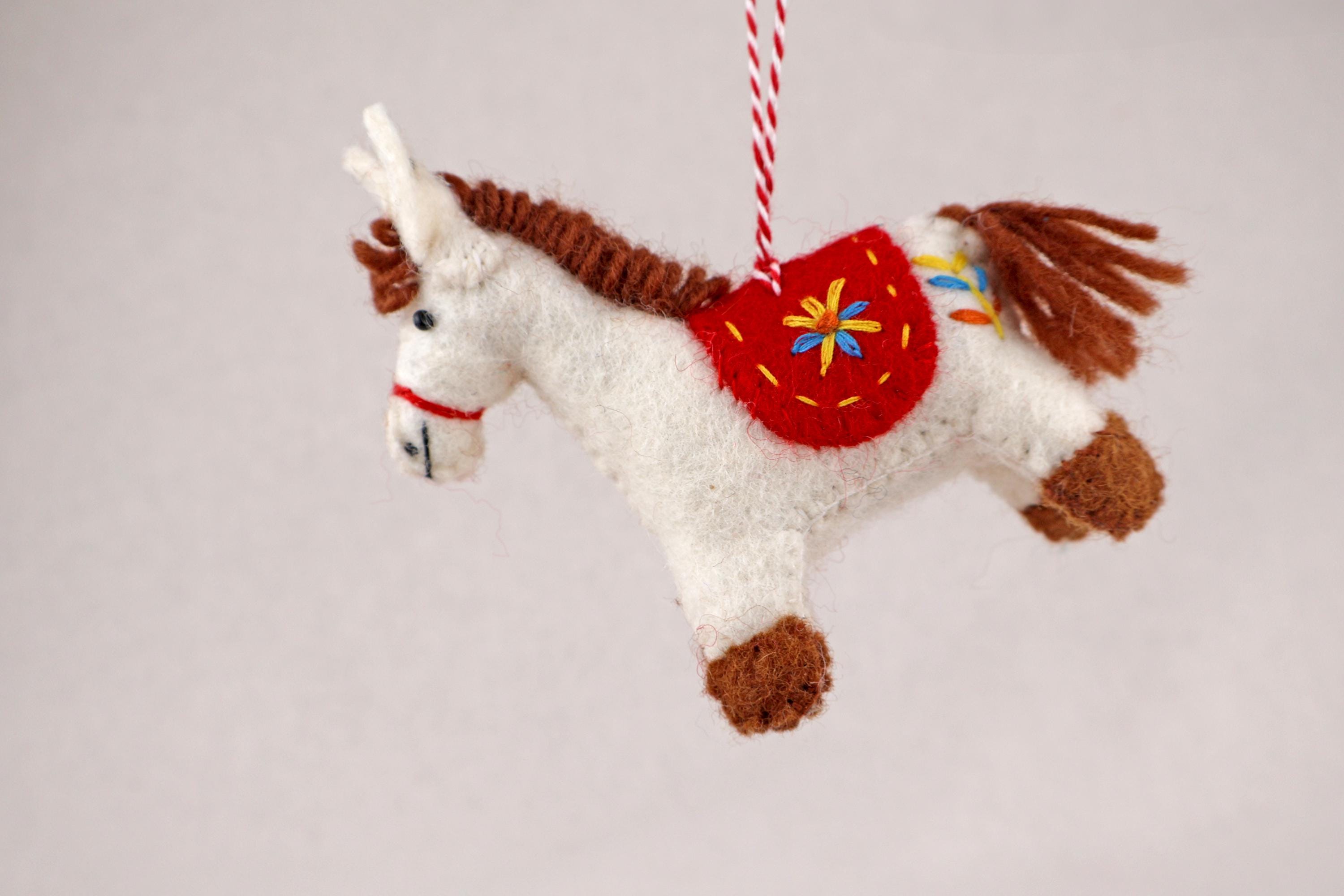 Weihnachtsanhänger Pferd I Filz Christbaumschmuck I Weihnachtsdeko Pferdchen