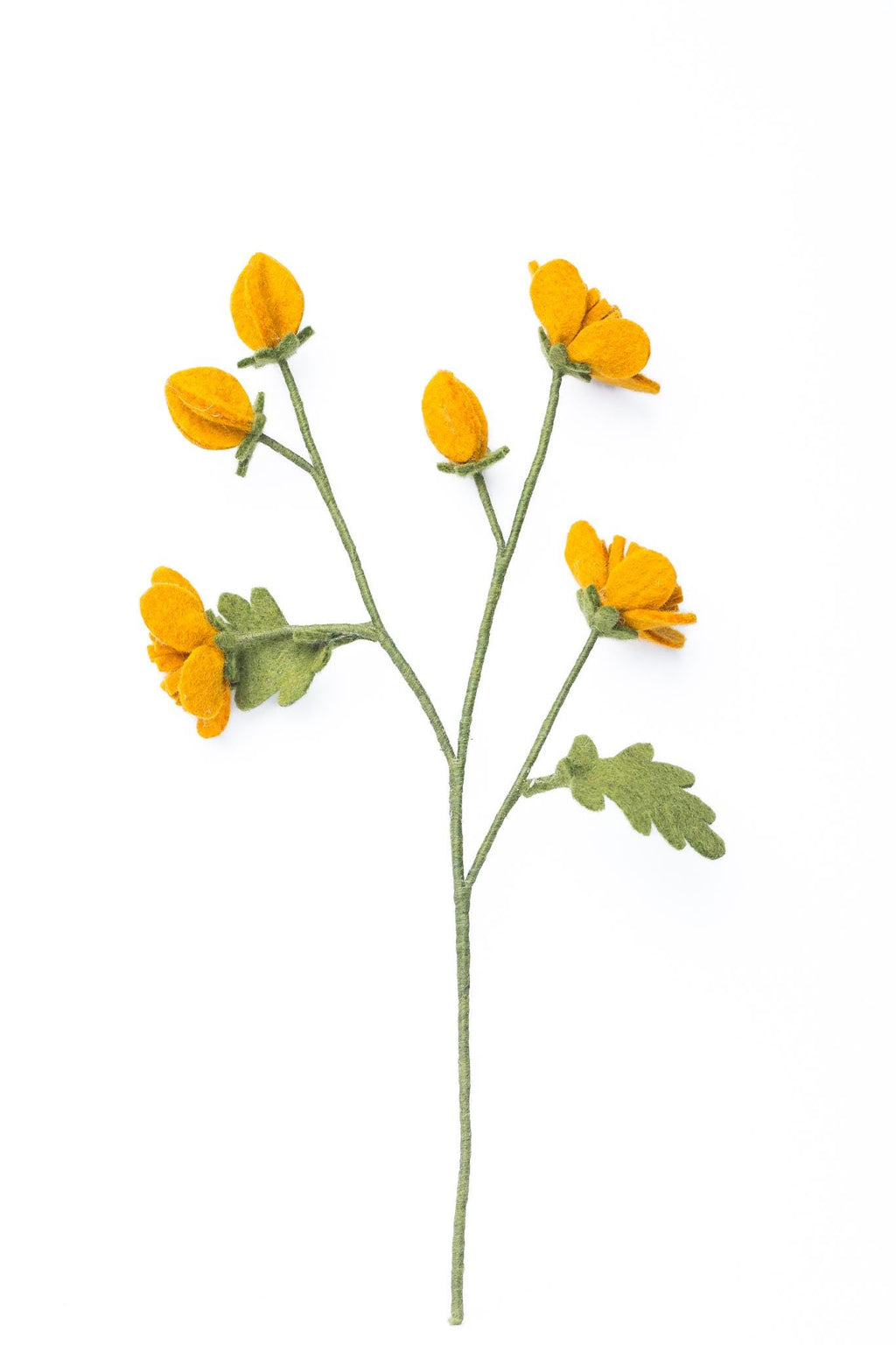 Filz Wildblume gelb – nachhaltige Deko, handgemacht Fair Trade Nepal, Wiesenblume, gelbe Filzblume, Naturdeko, langlebige Blumen Alternative