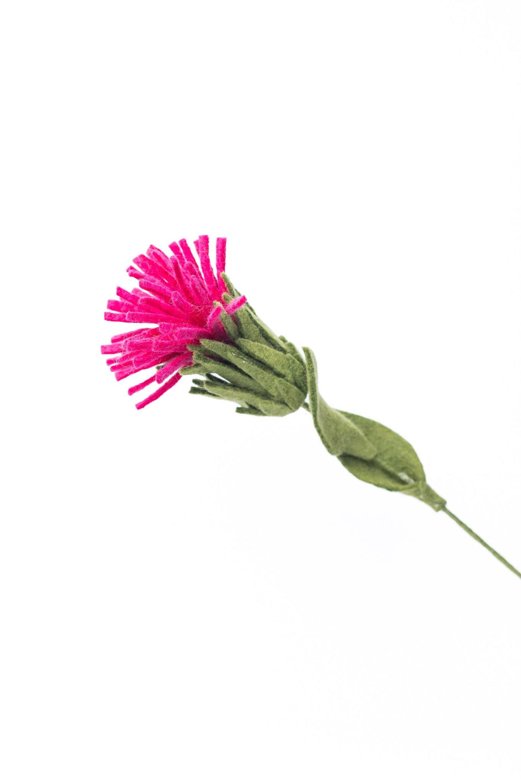 Filz Wildblume pink – nachhaltige Deko, handgemacht Fair Trade Nepal, Distelblume, pinke Filzblume, Boho Naturdeko