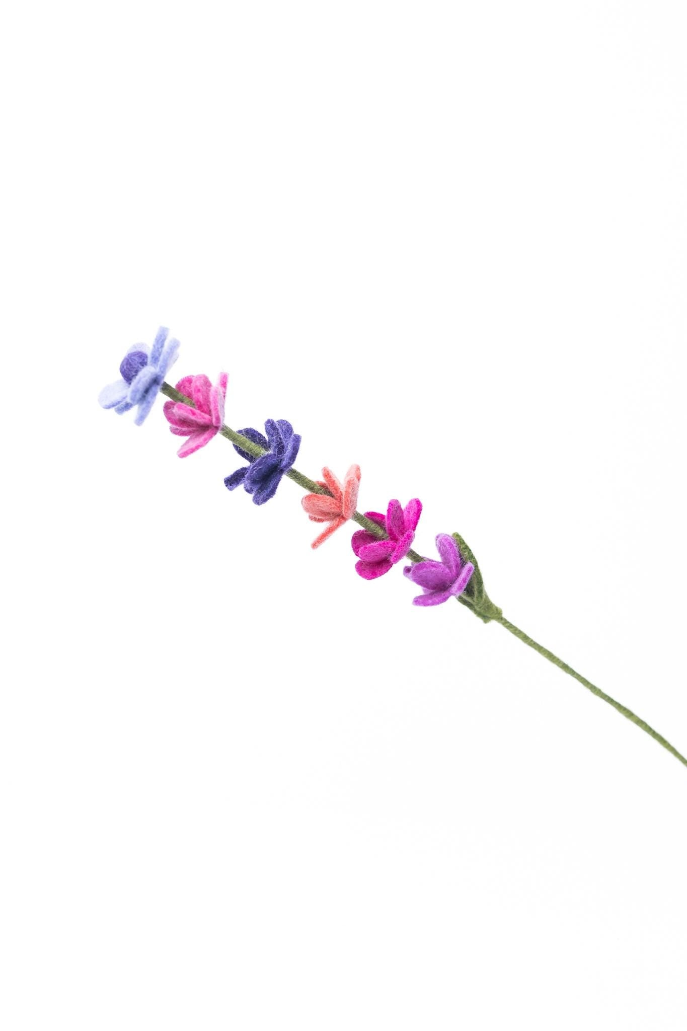 Filz Wildblumen Zweig bunt – nachhaltige Deko, handgemacht Fair Trade Nepal, Wiesenblumen, bunte Filzblumen, Boho Naturdeko