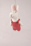 Anhänger Hase mit besticktem Mantel I Osterschmuck I Osterdeko I I Osterstrauß I Filzdeko Ostern I Osterhase I Frühling