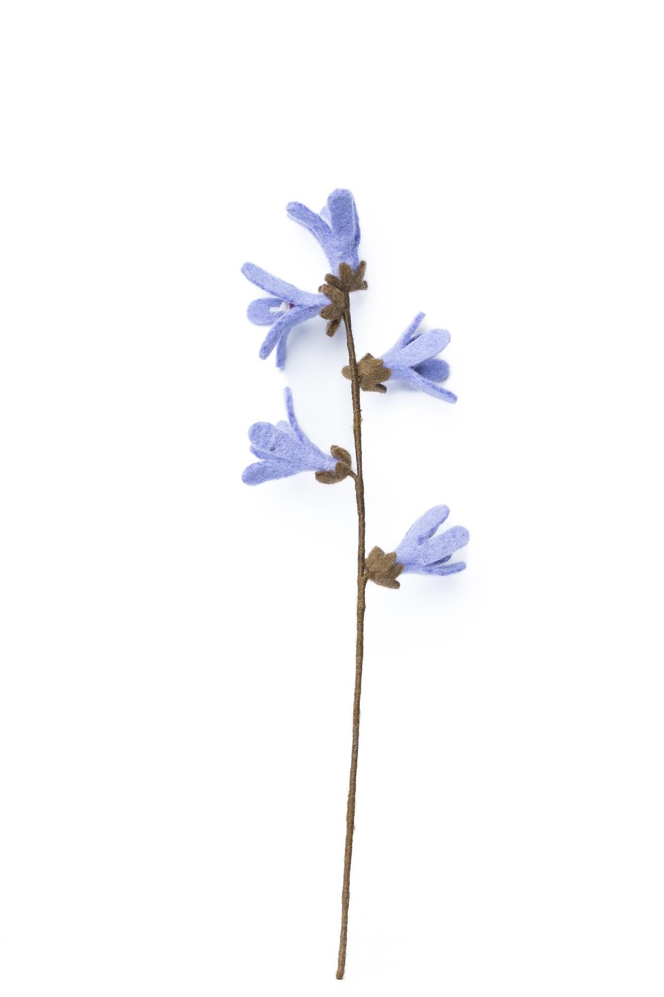Filz Blütenzweig lila – Frühlingsblume, nachhaltige Deko, handgemacht Fair Trade Nepal, zarte Filzblume, Boho Naturdeko, Frühlingsblüher