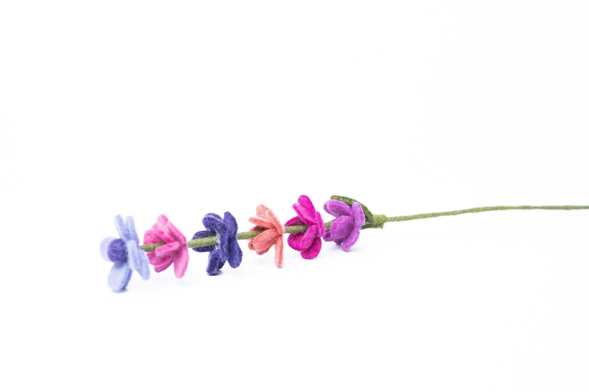 Filz Wildblumen Zweig bunt – nachhaltige Deko, handgemacht Fair Trade Nepal, Wiesenblumen, bunte Filzblumen, Boho Naturdeko