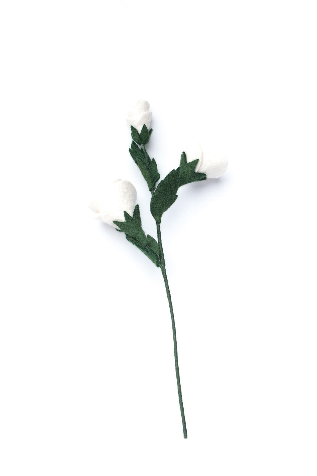 Filz Lisianthus Blume – nachhaltige Deko, handgemacht Fair Trade Nepal, weiße Filzblume, Naturdeko, minimalistische Boho Deko, Naturdeko