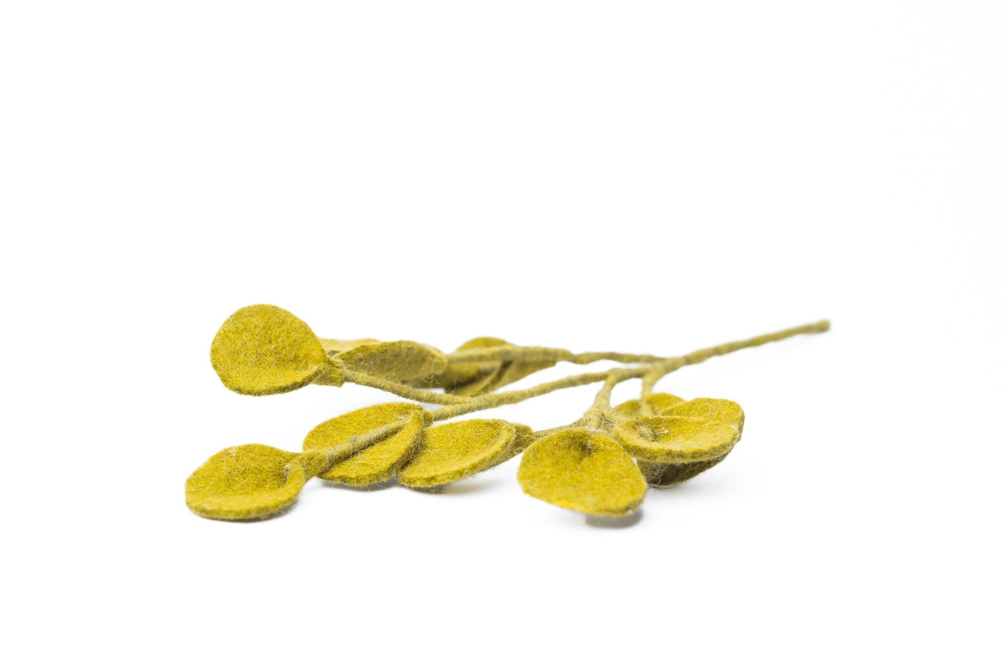 Filz Eukalyptus Zweig – nachhaltige Deko, handgemacht Fair Trade Nepal, grüner Blätterzweig, minimalistische Naturdeko