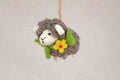 Anhänger Schaf mit Blumenkranz I Frühlingsdeko I Osterdeko I Christbaumschmuck Weihnachtsdeko I Winter Weihnachtsbaum I Weihnachtsschaf