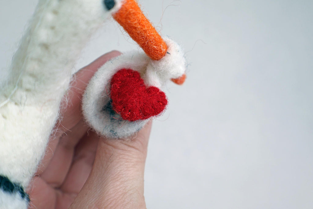 Storch 2026 aus Filz I Filz Christbaumschmuck I Weihnachtsdeko I Babyparty I Frühlingsdeko I Geburt I Schwangerschaftsverkündigung