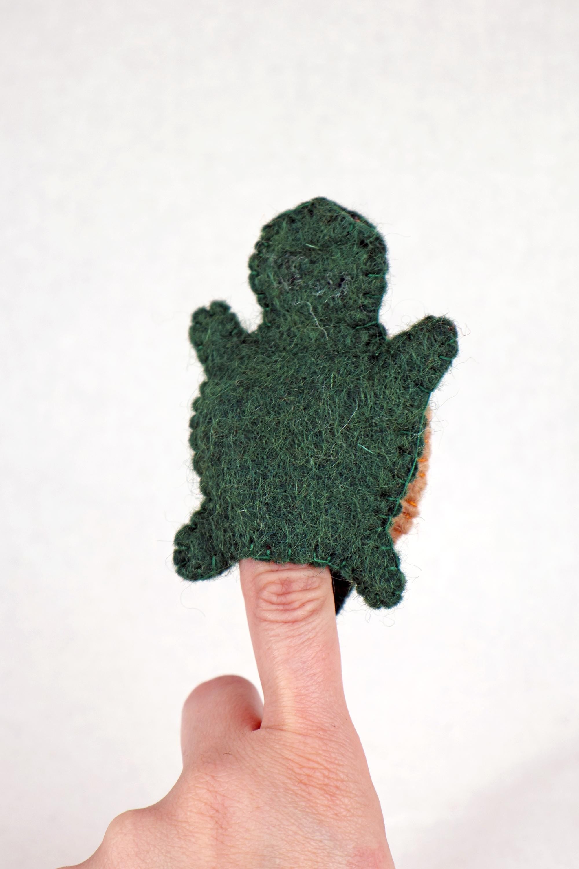 Fingerpuppe Schildkröte aus Filz I Fingerspiel Meerestier I Spielzeug Montessori I Geschichten erzählen I Lernen