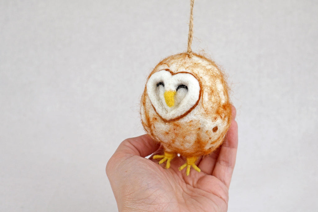 Anhänger Eule I Deko aus Filz I Winter I Weihnachtsbaum I Herbstdeko I Anhänger aus Filz I Waldtiere I Schleiereule