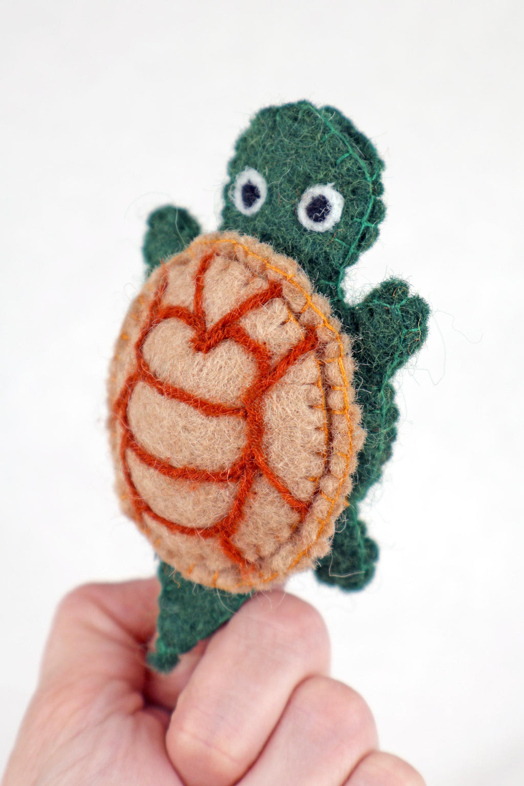 Fingerpuppe Schildkröte aus Filz I Fingerspiel Meerestier I Spielzeug Montessori I Geschichten erzählen I Lernen