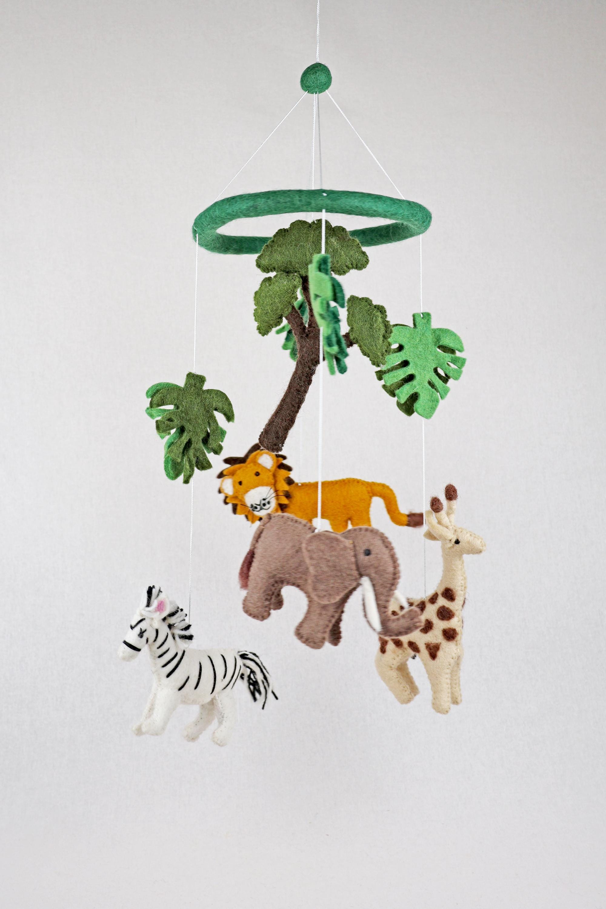 Mobilé Safari I Elefant I Löwe I Zebra I Kinderzimmer I Filz I Babyzimmer I Schafswolle I Nachhaltige Dekoration I Babyzimmer I