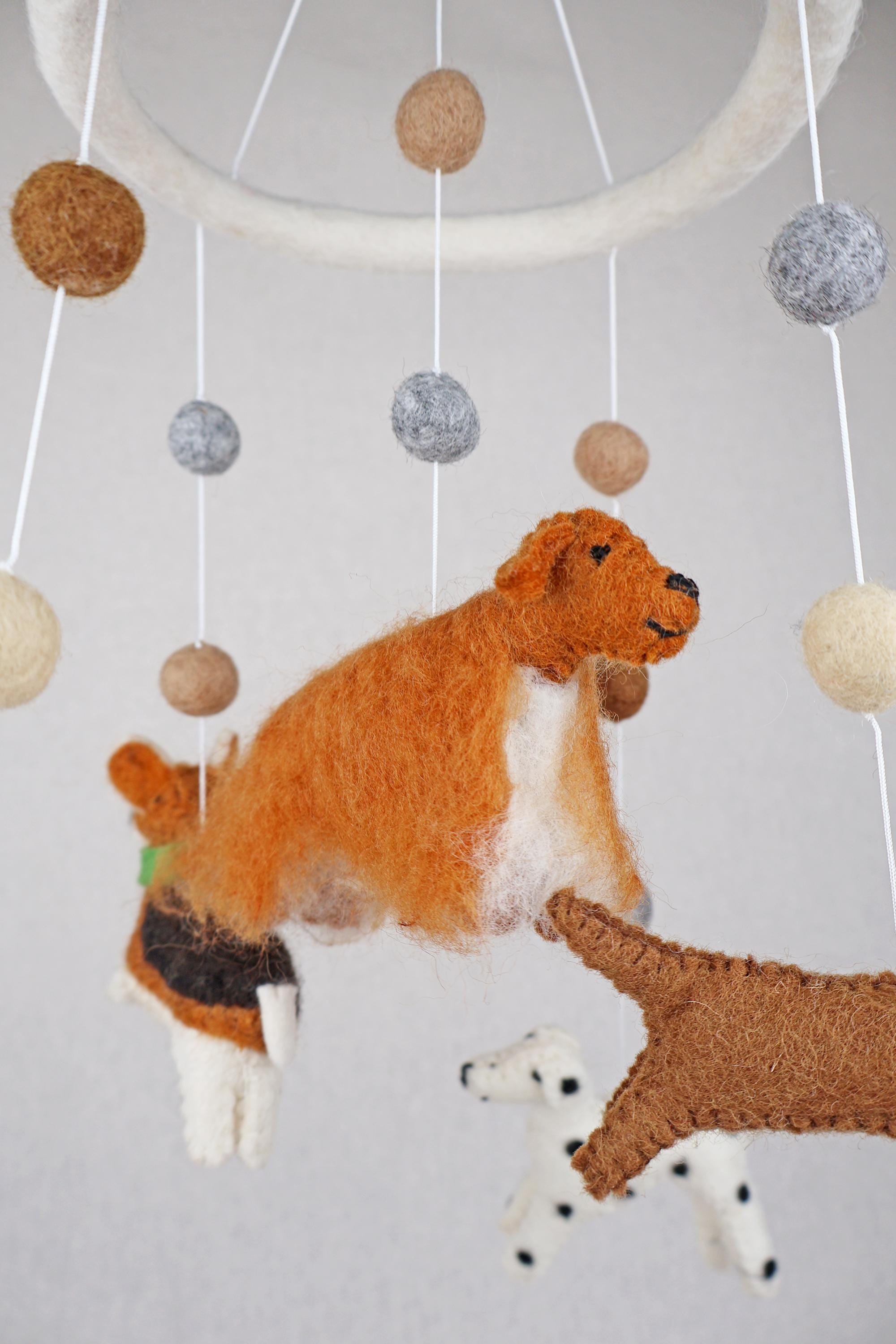 Mobilé Hundefreunde I Mobilé Kinderzimmer I Mobilé Hunde I Filzdeko Kinderzimmer I Beagle I Dalmatiner I Hundedekoration I Babyausstattung