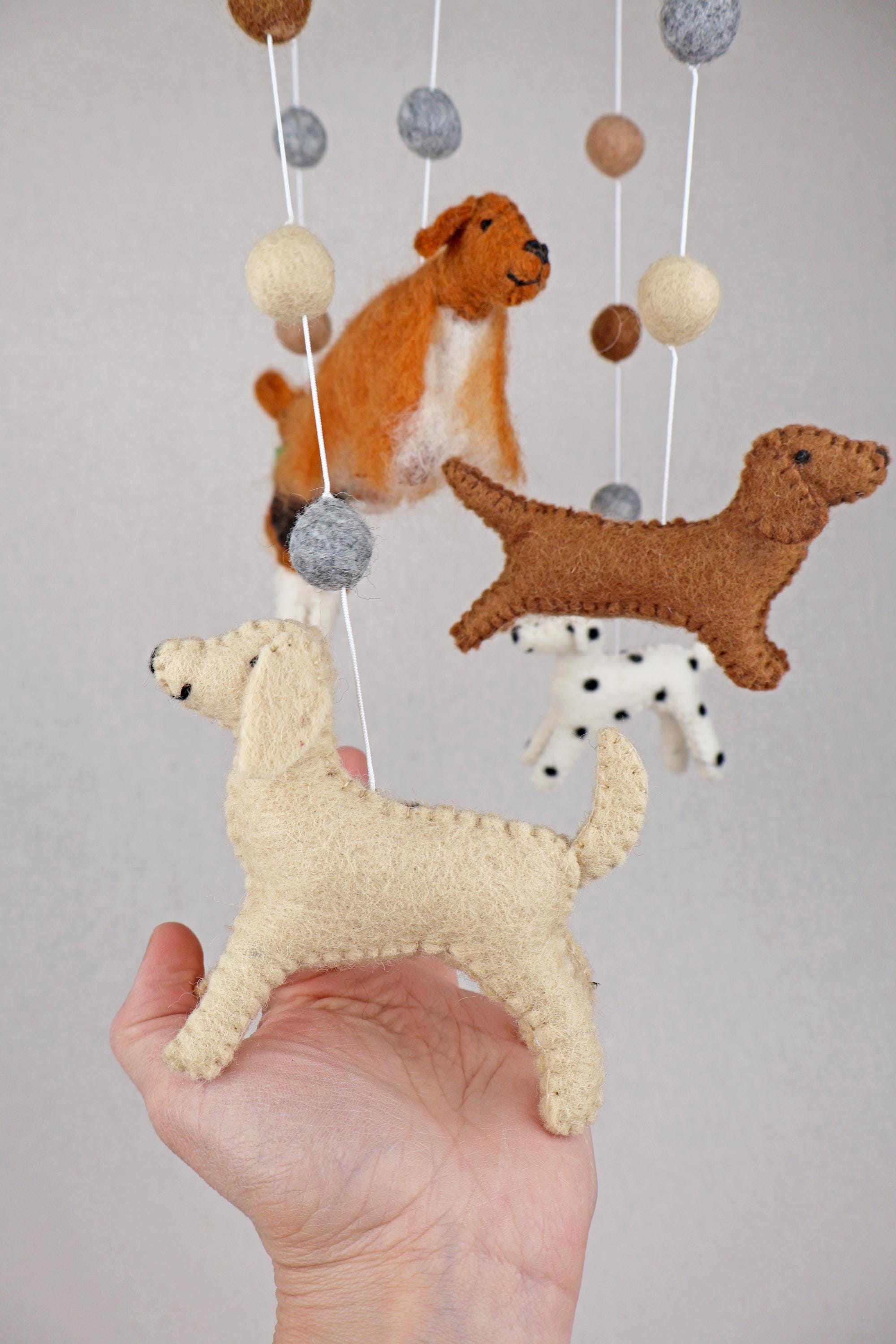 Mobilé Hundefreunde I Mobilé Kinderzimmer I Mobilé Hunde I Filzdeko Kinderzimmer I Beagle I Dalmatiner I Hundedekoration I Babyausstattung