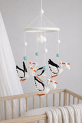 Mobilé Storchenflug I Storch Mobilé I Klapperstorch I Kinderzimmer Dekoration I Filz Deko I Babyzimmer I Geschenk zur Geburt I Babyshower