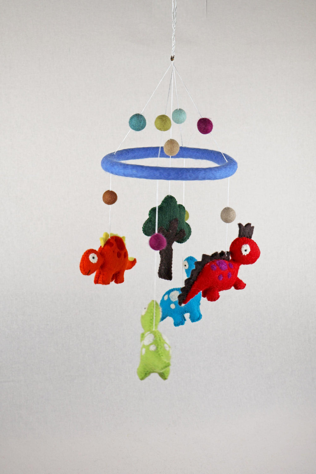 Dinosaurier Mobilé Baby I KinderzimmerdekoI Babyzimmer I Kindergarten I Handgemachtes Dino Baby Mobile aus Schurwolle