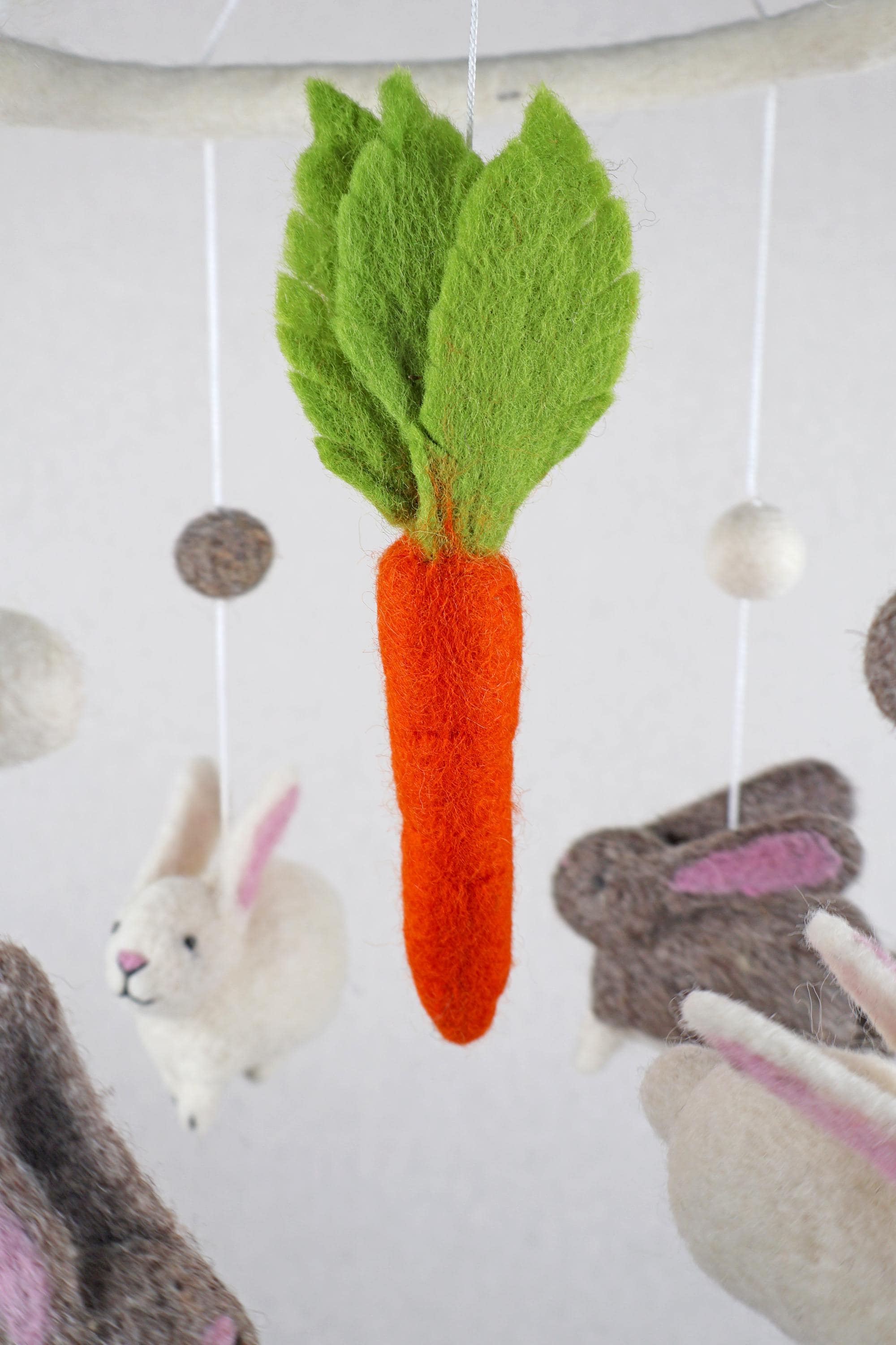 Hasen Mobilé I Babyhasen I Kaninchen I Kinderzimmer Dekoration I Filz Deko I Babyzimmer I Geschenk zur Geburt I Babyshower I Babyausstattung