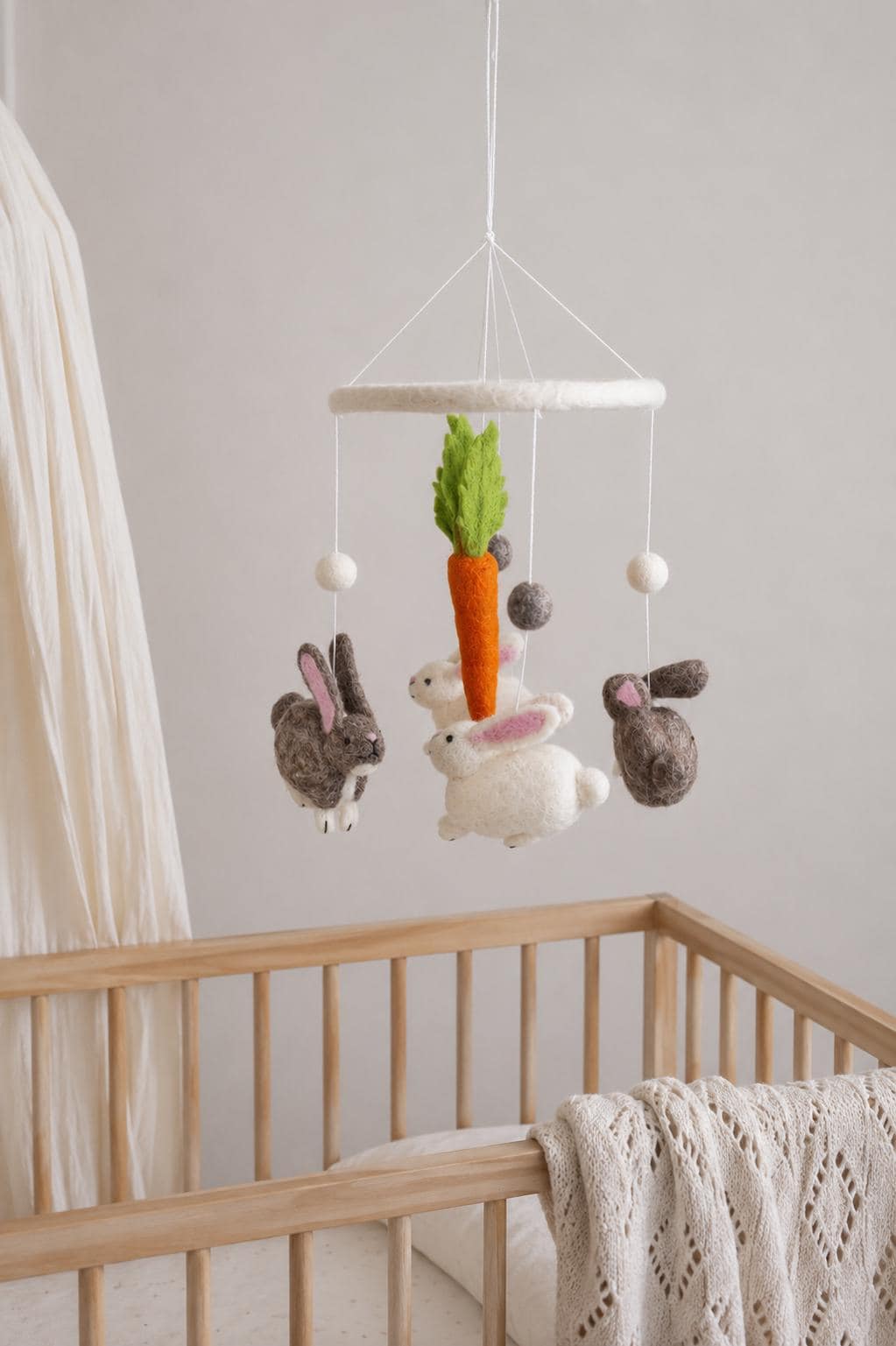 Hasen Mobilé I Babyhasen I Kaninchen I Kinderzimmer Dekoration I Filz Deko I Babyzimmer I Geschenk zur Geburt I Babyshower I Babyausstattung