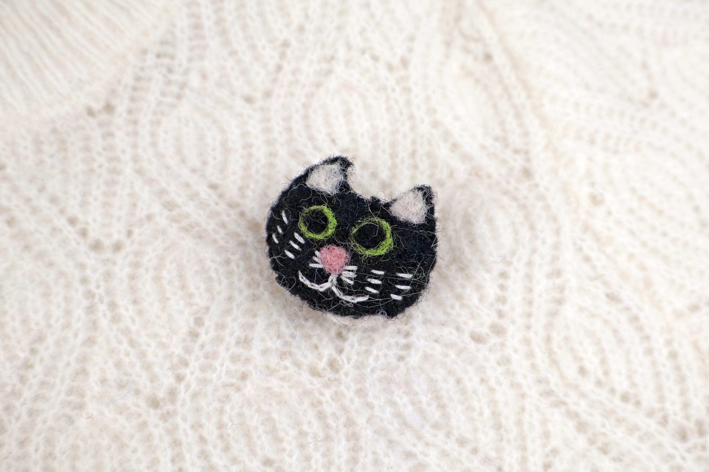 Filz Anstecker Katze I Kinderbrosche I Katzenbrosche I Katzenfreunde I Filzaccessoire