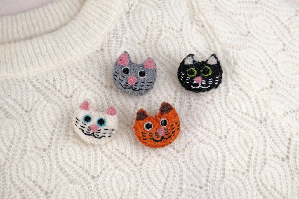 Filz Anstecker Katze I Kinderbrosche I Katzenbrosche I Katzenfreunde I Filzaccessoire