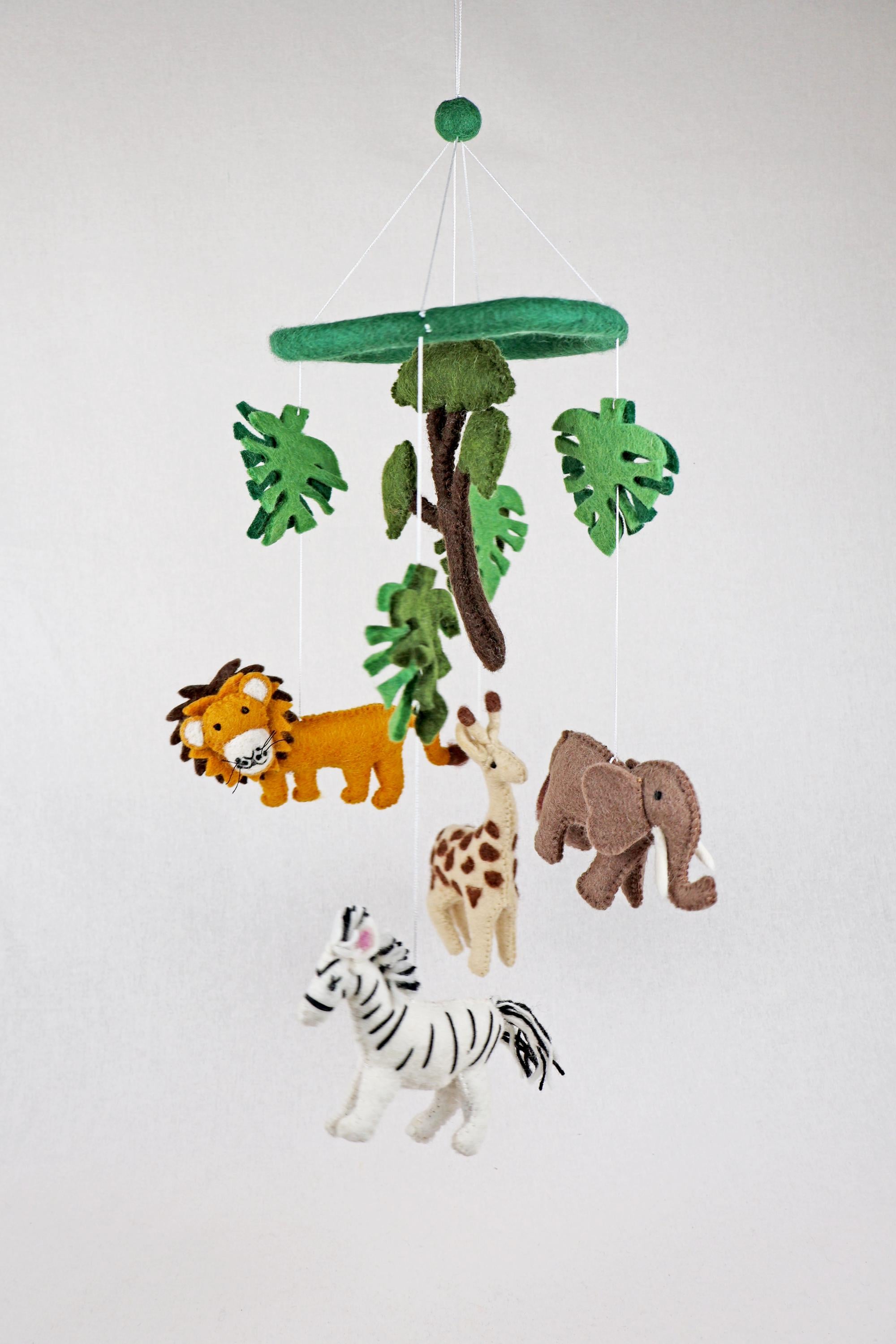 Mobilé Safari I Elefant I Löwe I Zebra I Kinderzimmer I Filz I Babyzimmer I Schafswolle I Nachhaltige Dekoration I Babyzimmer I
