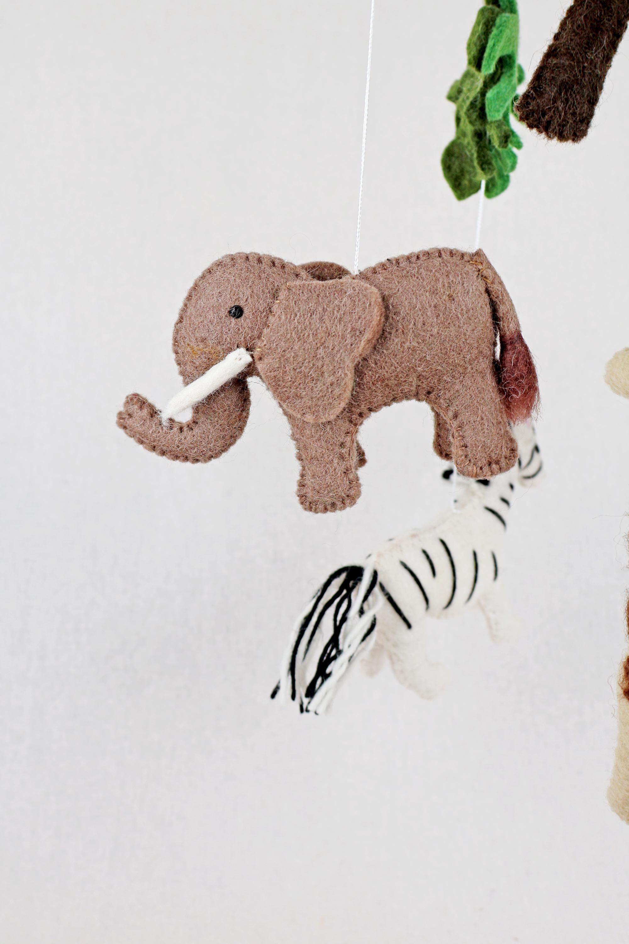 Mobilé Safari I Elefant I Löwe I Zebra I Kinderzimmer I Filz I Babyzimmer I Schafswolle I Nachhaltige Dekoration I Babyzimmer I
