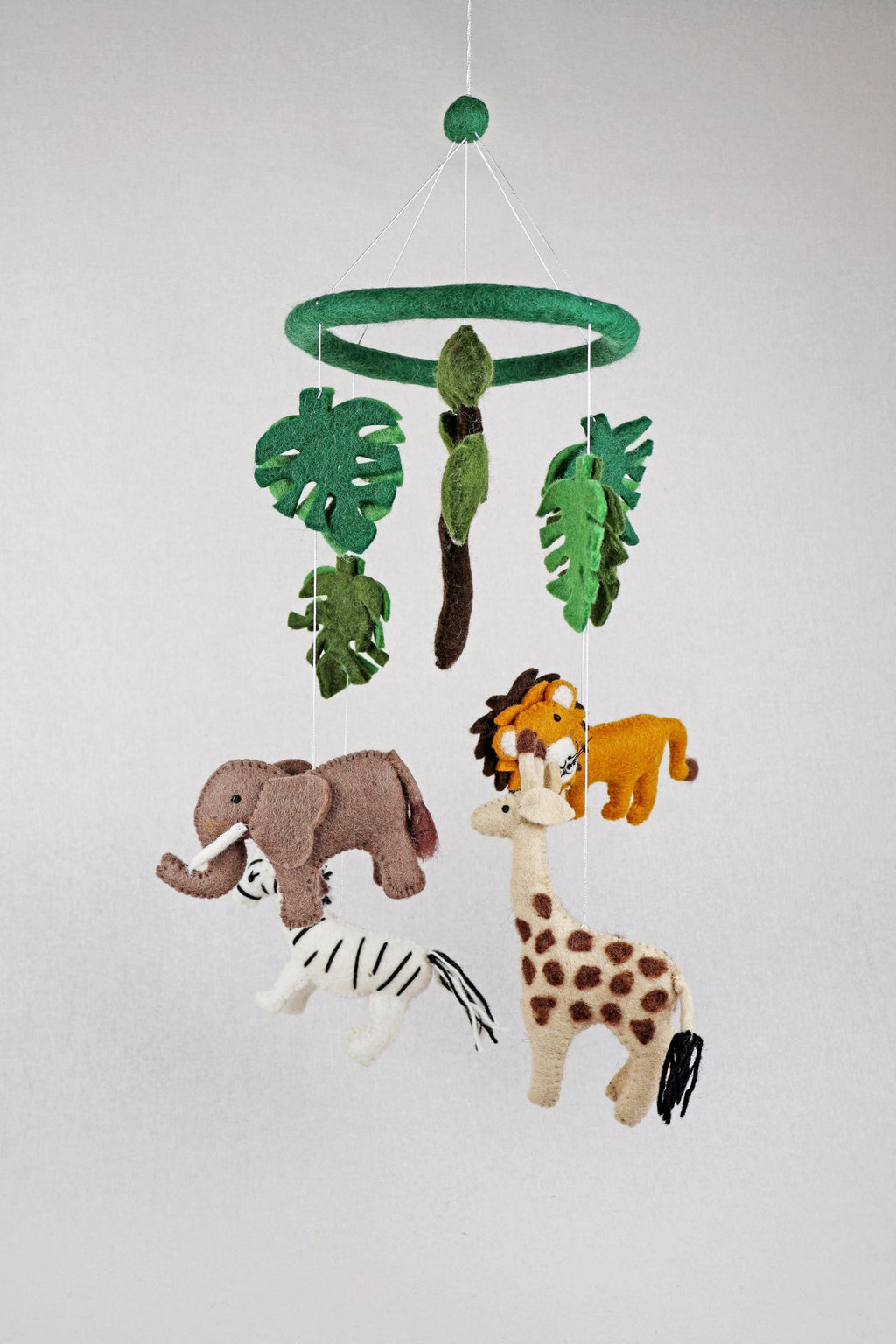 Mobilé Safari I Elefant I Löwe I Zebra I Kinderzimmer I Filz I Babyzimmer I Schafswolle I Nachhaltige Dekoration I Babyzimmer I