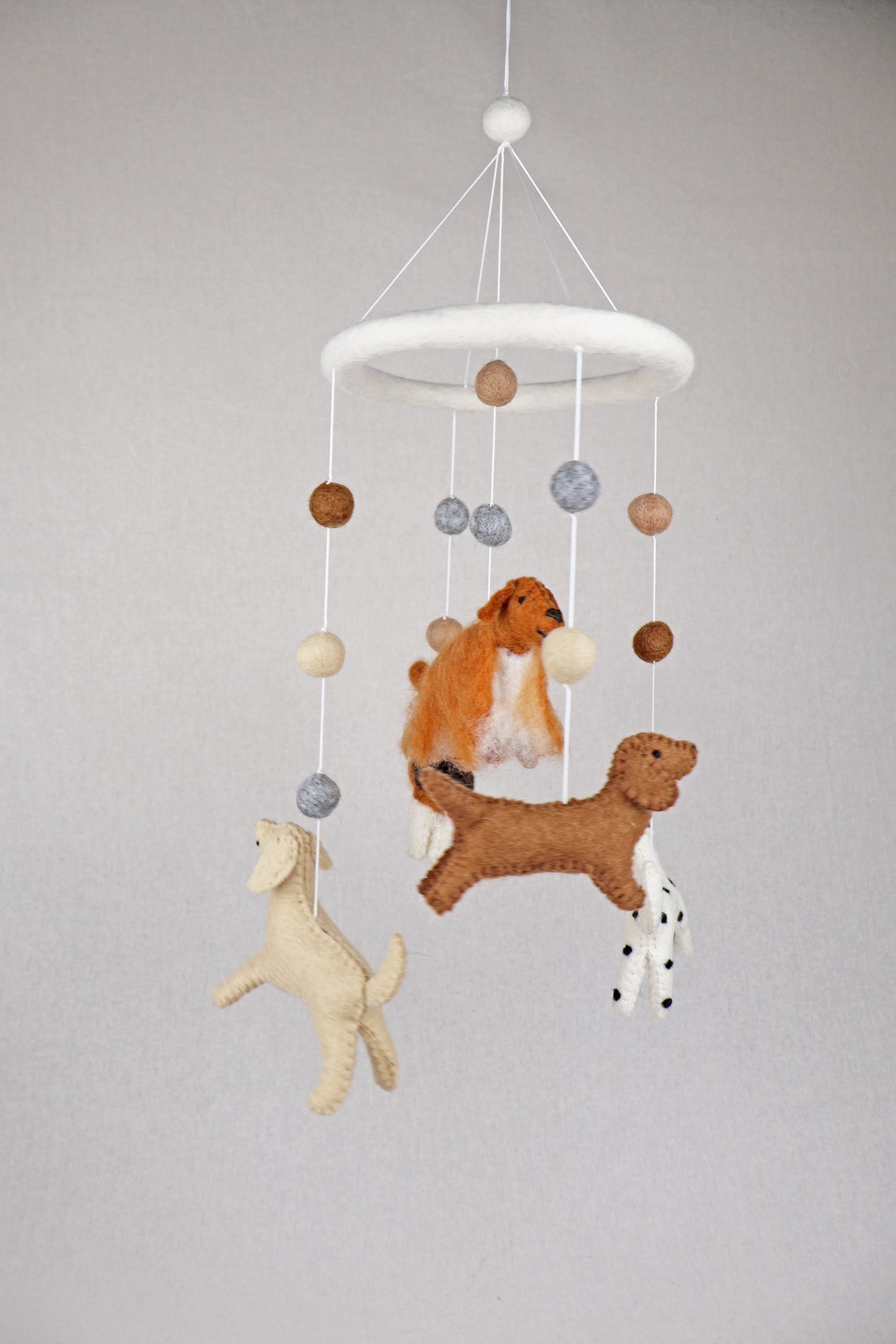 Mobilé Hundefreunde I Mobilé Kinderzimmer I Mobilé Hunde I Filzdeko Kinderzimmer I Beagle I Dalmatiner I Hundedekoration I Babyausstattung
