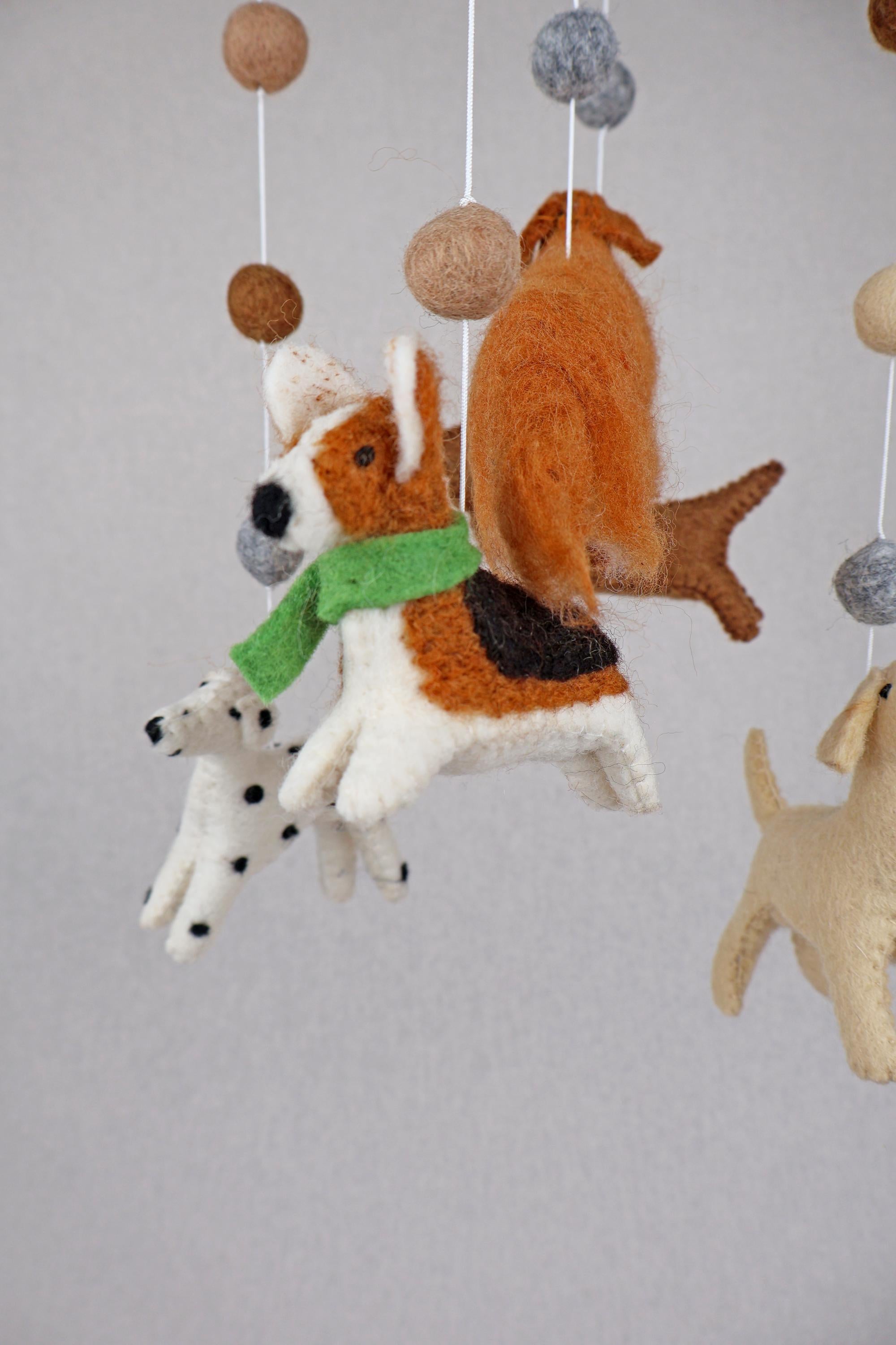 Mobilé Hundefreunde I Mobilé Kinderzimmer I Mobilé Hunde I Filzdeko Kinderzimmer I Beagle I Dalmatiner I Hundedekoration I Babyausstattung