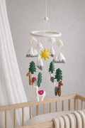 Mobilé Baby Kinderzimmer Dekoration Filz Lama Alpaka Babyzimmer Kindergarten Wolle Babybett Geschenk zur Geburt Babyshower