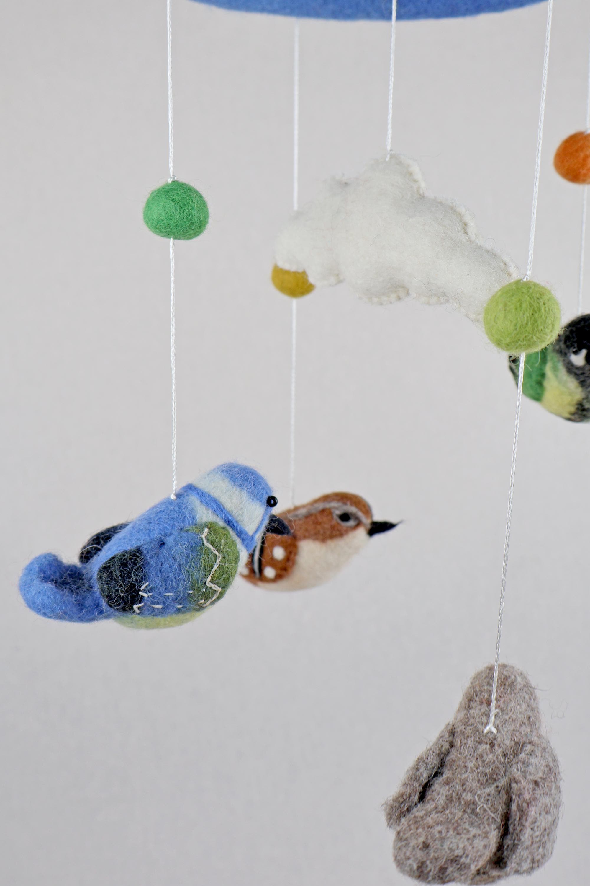 Vogel Mobilé I Kinderzimmerdekoration aus Filz I Babyzimmer I Babybett I Geschenk zur Geburt