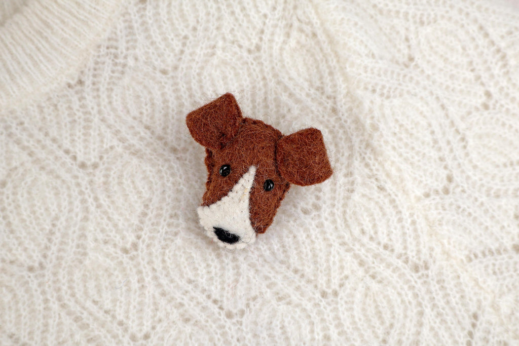Filz Anstecker Brosche Hund dog