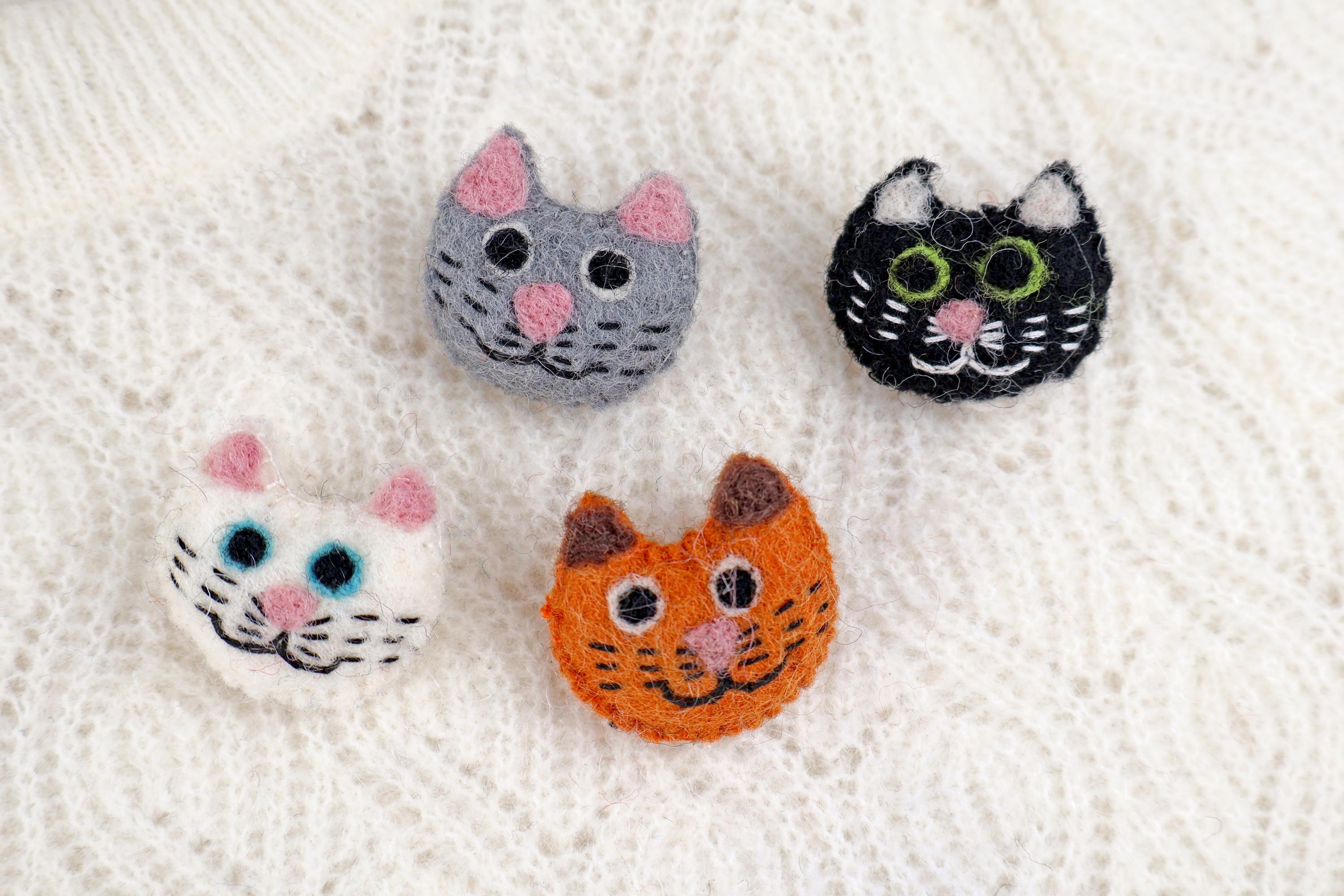 Filz Anstecker Katze I Kinderbrosche I Katzenbrosche I Katzenfreunde I Filzaccessoire